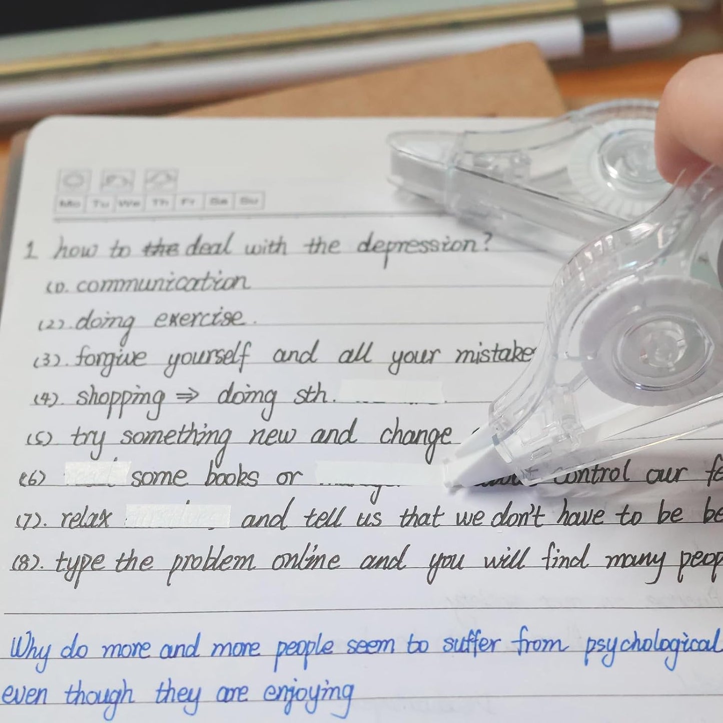 20 Pcs 39.4 Ft Clear Correction Tape, White Wrong Out Tape Roller Bulk for Noting, Teacher Supplies, School, Office