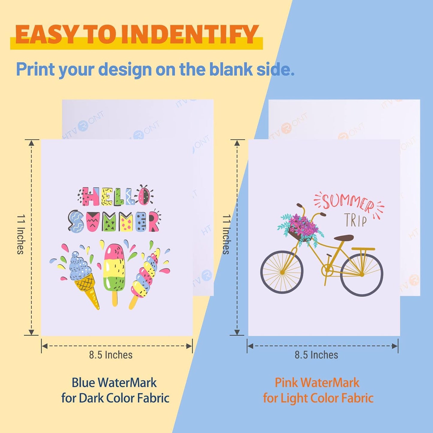 HTVRONT Heat Transfer Paper for T Shirts - 20 Pack Mixed Light & Dark Iron on Transfer Paper,8.5" x 11" Printable Heat Transfer Vinyl for Inkjet Printer, Durable & Easy to Use