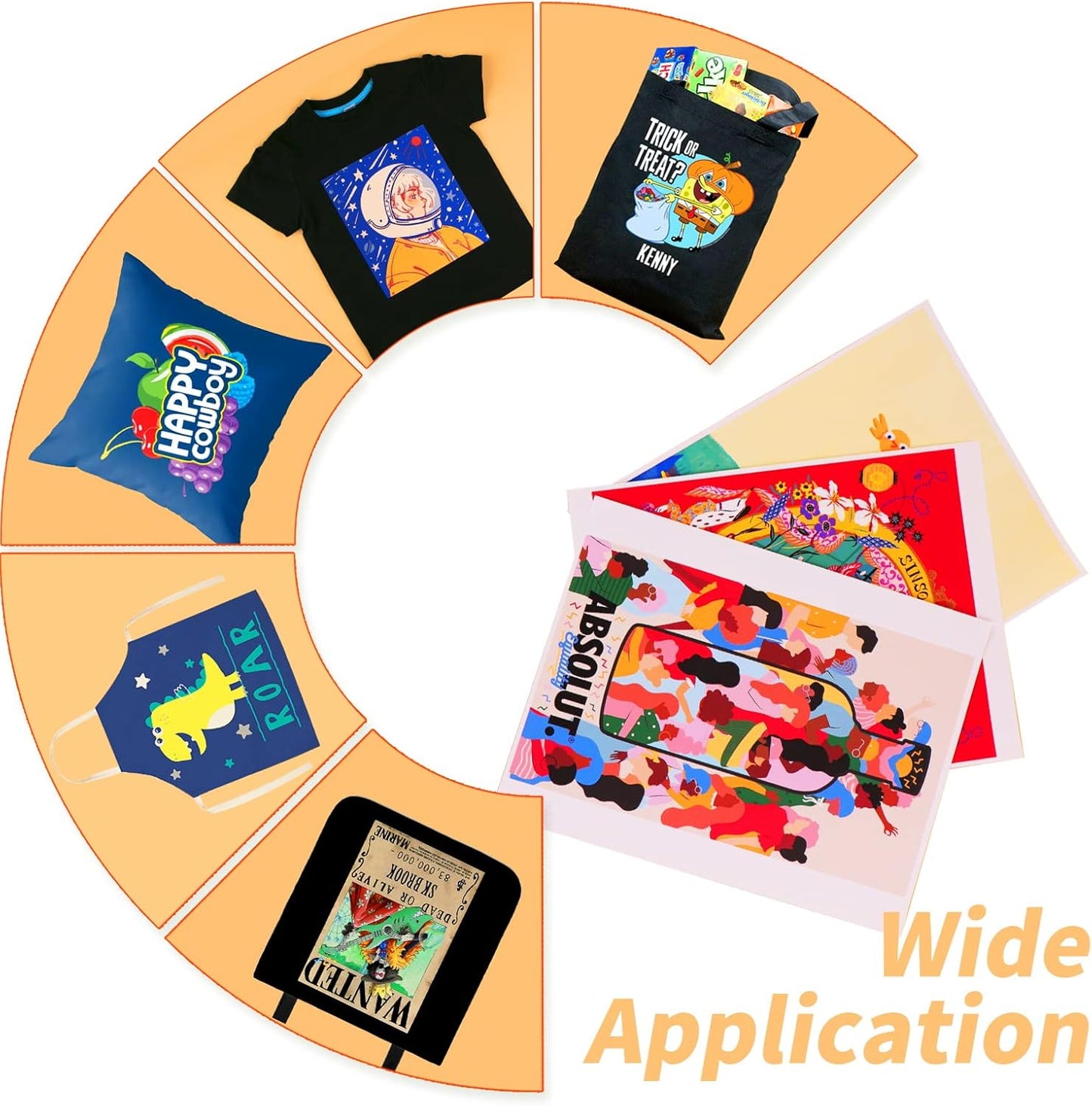 HTVRONT Printable Heat Transfer Vinyl for Dark Fabric - 6 Sheets 8.5"x11" Heat Transfer Paper for T Shirts