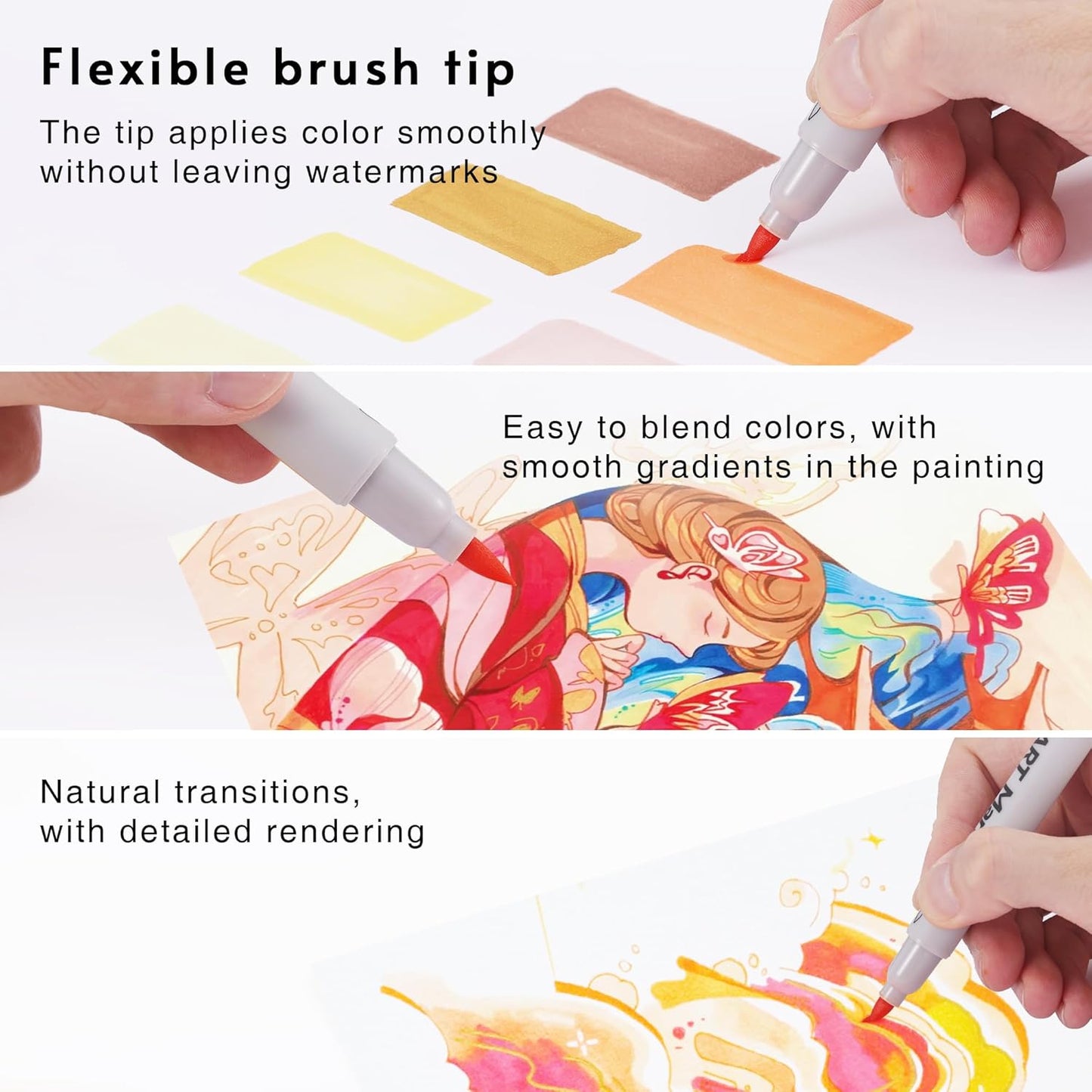 40 Colors Alcohol Markers - Double Tip Art Markers Alcohol Based Marker Brush&Chisel Nib Blender Art Pens Permanent Sketch Marker for Kids Adults Coloring and Artist Illustration