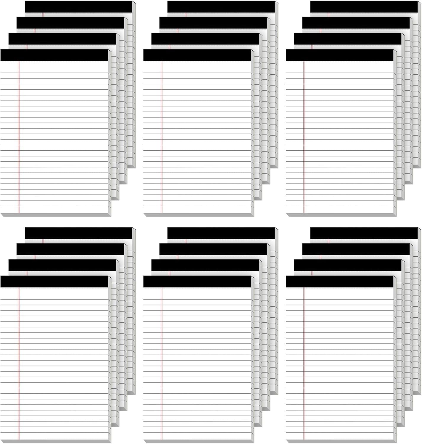 24 Pack of Legal Pad Writing Pads 5" x 8" Notepad 80gsm Recycled Paper Small Legal Pads 25 Lines Note Pads Perforated Legal Pads 720 Sheets Double-Sided Printing Printed Legal Pads for School,