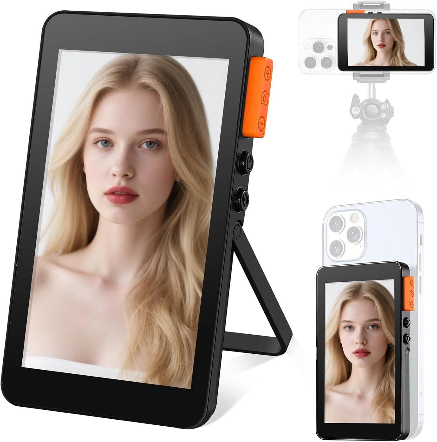 koolertron Magnetic Vlog Selfie Monitor with Speaker - No Delay Screen for iPhon/Android,for TikTok Live Streaming & YouTube, Portable Flip Camera Monitor, Compatible with Most Smartphones