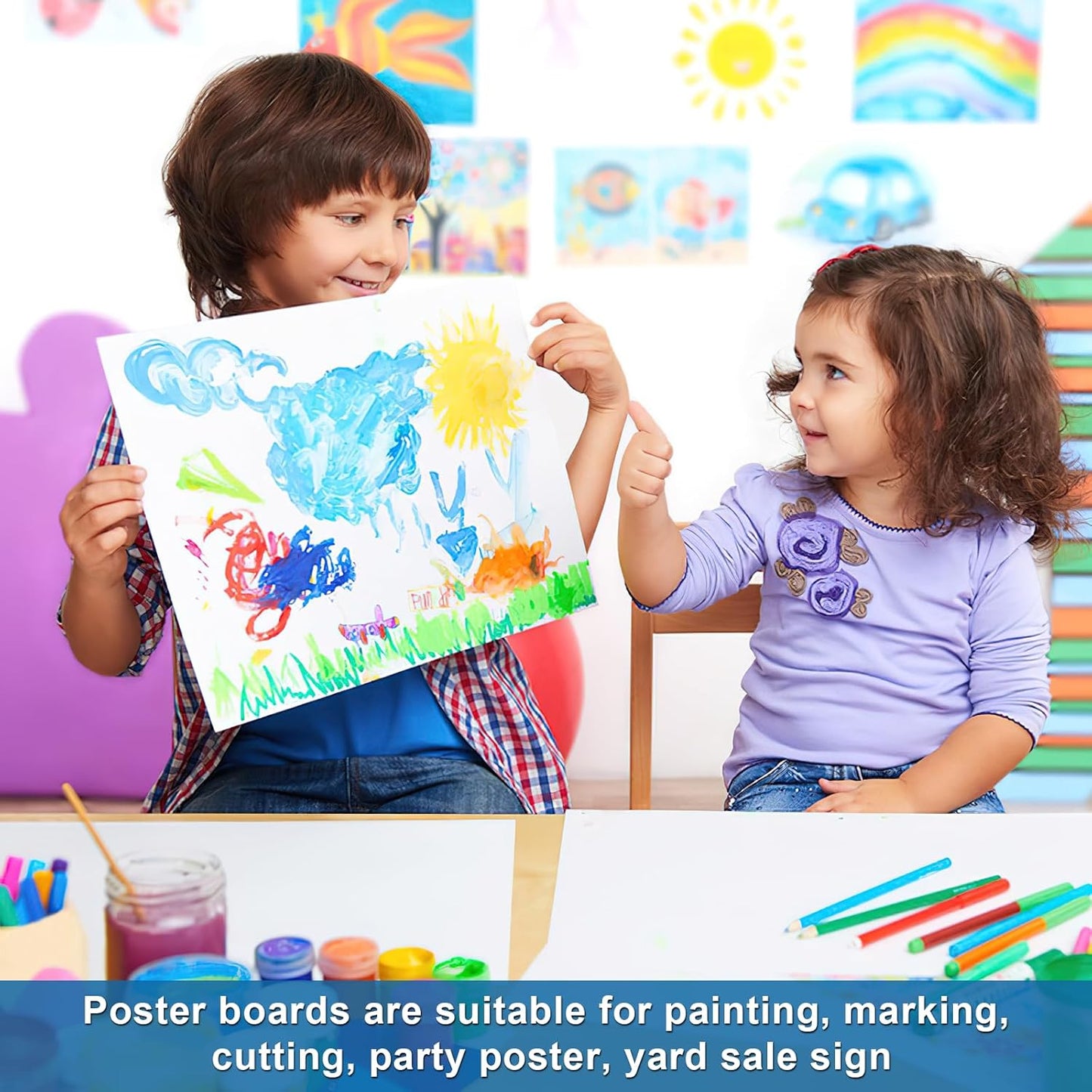 18 Pcs Poster Board 11" x 14" White Poster Paper Boards Bulk 250GSM Posterboard Vision Board Smart Poster Board Paper for School Arts Craft Projects Drawing Display