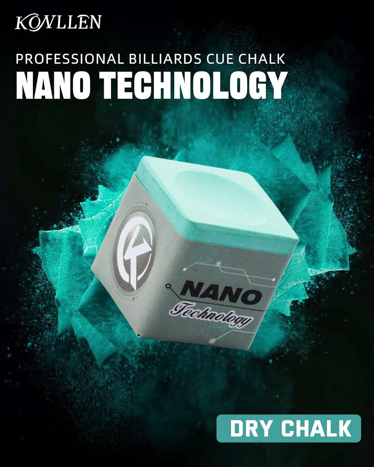 KONLLEN Pool Cue Chalk Nano Technology Billiard Chalk for Professional Tournament Dedicated Pool Chalk (Outstanding Performance, Reduce Miscue, Durable)