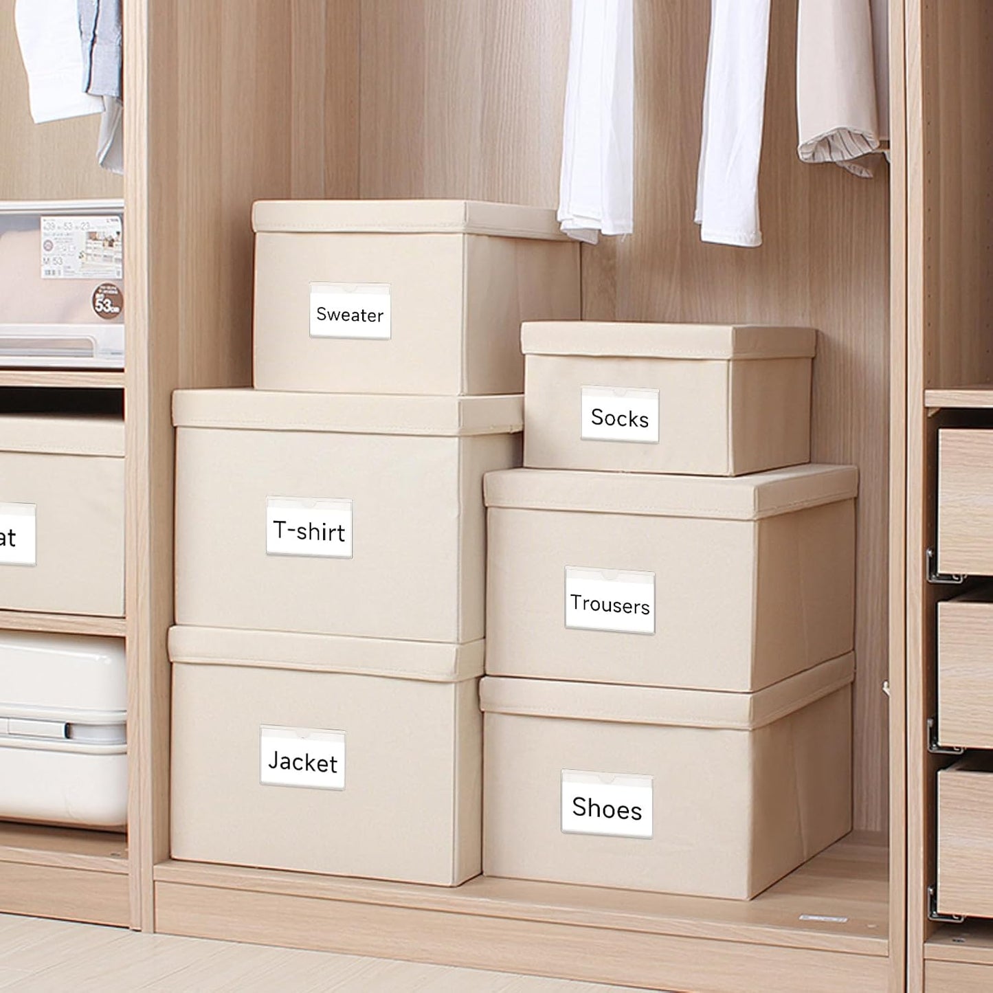 36Pcs Adhesive 3" x 4" Index Card Pockets, Clear Label Holders with Top Open for Loading, Plastic Pocket Sleeves for Organizing Storage Bins, Library Cards, Shelves