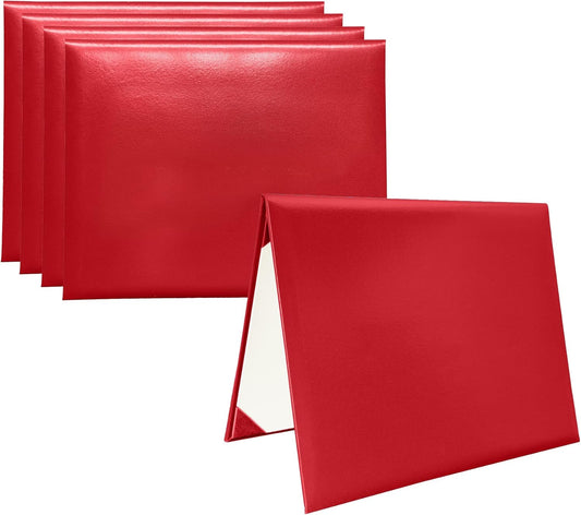 5 PCS Smooth Diploma Certificate Cover 8 1/2" x 11" Red