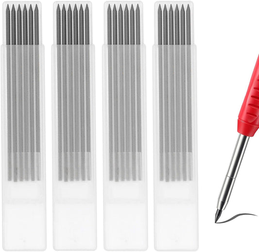 24Pcs 2.8mm Carpenter Pencil Refill Long Lasting HB Refill for Construction Pencils Replacements Carpenter Marker Graphite Woodworking Mechanical Pencil Leads(Black)