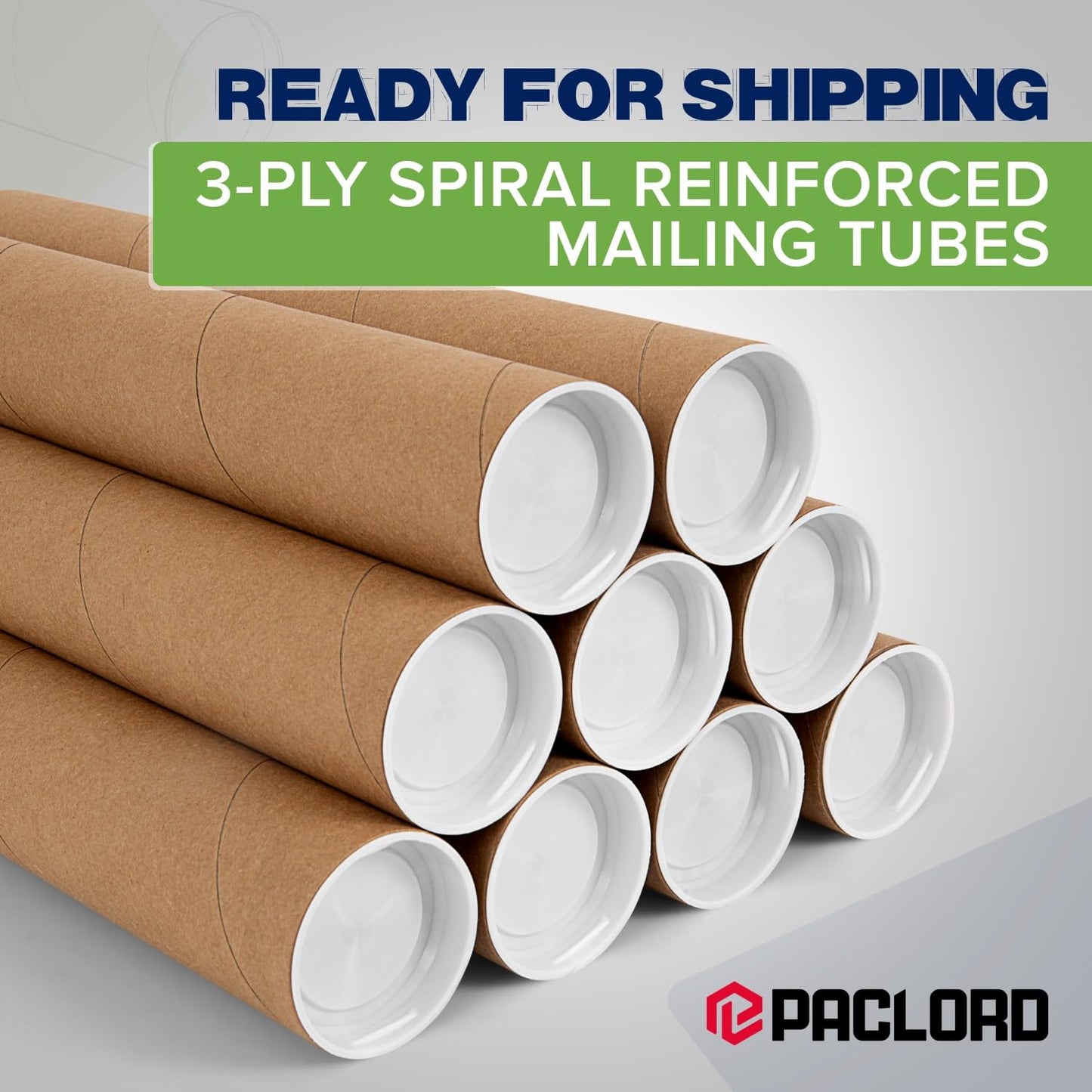 2" x 36" Reinforced Kraft Paper Mailing Tubes, Pack of 4 Tubes with 2 Caps Each – USPS Approved Poster Tube – Made in USA Cardboard Tube for Shipping and Storing Posters, Prints, Artwork, or Documents