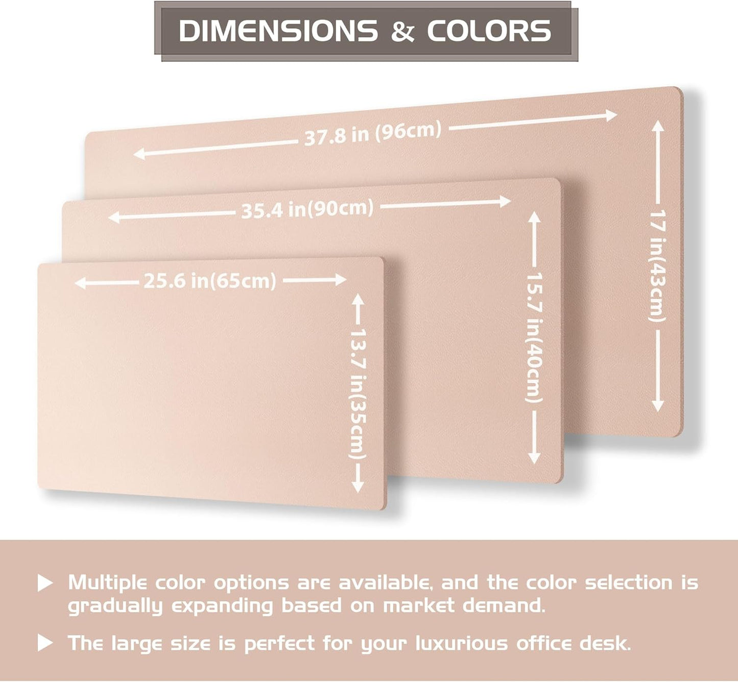 Aothia Double-Sided Desk Pad – 25.6"x13.7" Large Mouse Pad, Leather Desk Mat with Eco Cork Protector, Waterproof Desk Blotter for Office/Home (Pink)