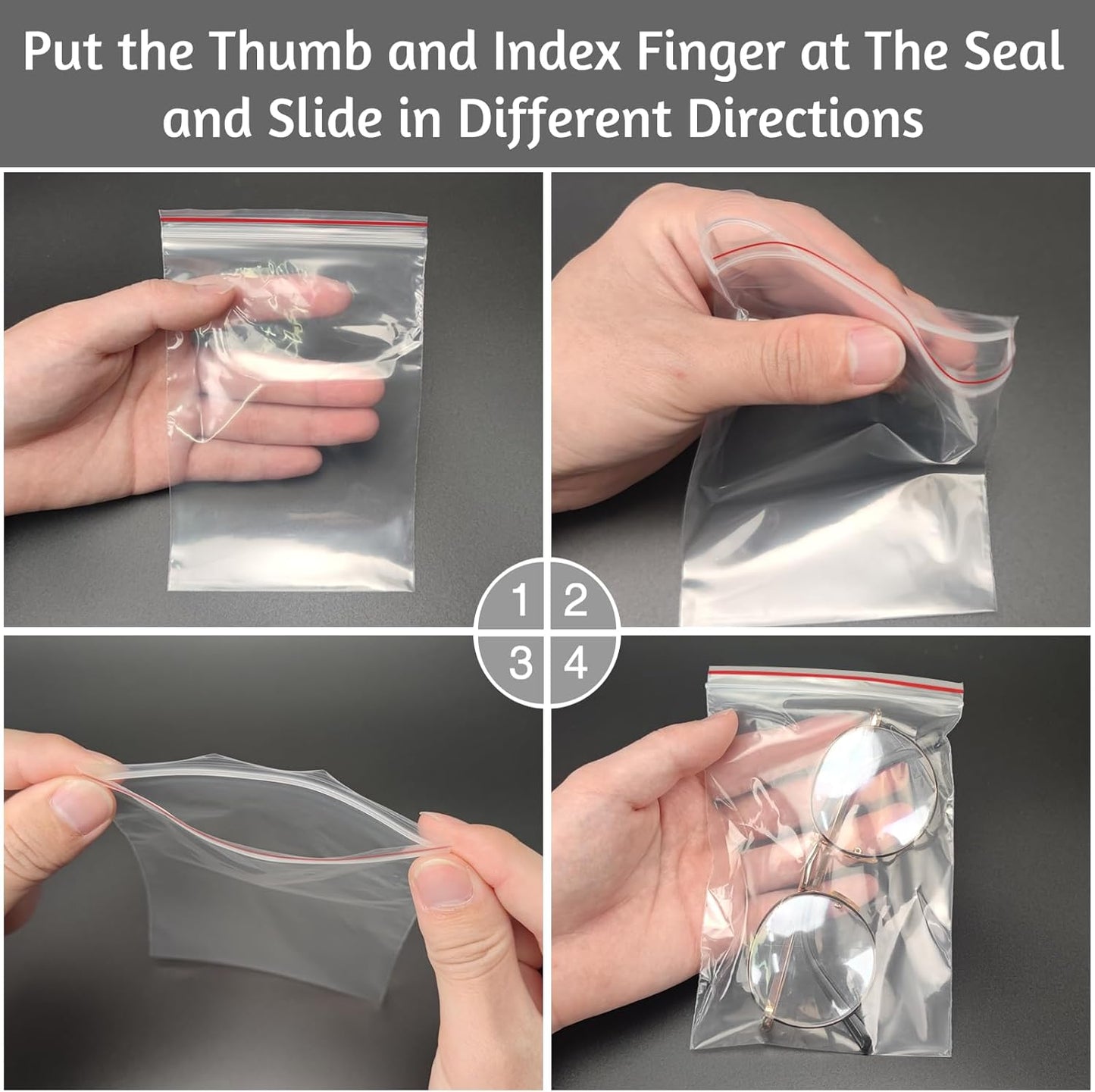 200Pcs 4x6 Inch Mini Plastic Bags, Resealable Small Zip Baggies for Small Business, Storage, Gifts, Candy, Screws, Jewelry, Daily Pills