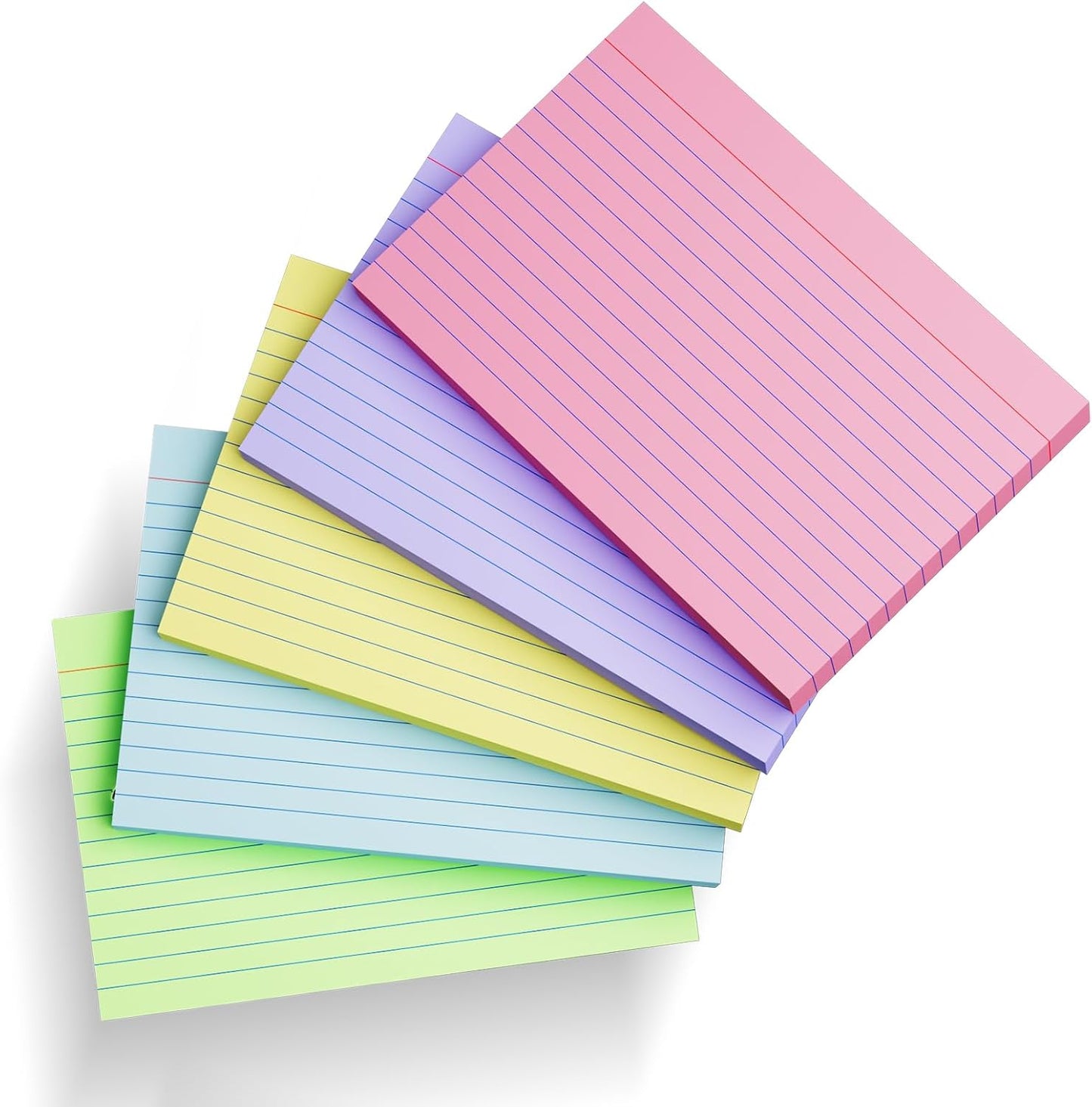 200 Count Index Cards 4x6 Inch, Colored Flash Card (40 Sheets Each), Note Taking for Students, Teachers, Professionals, Study Note Cards for Office Home School