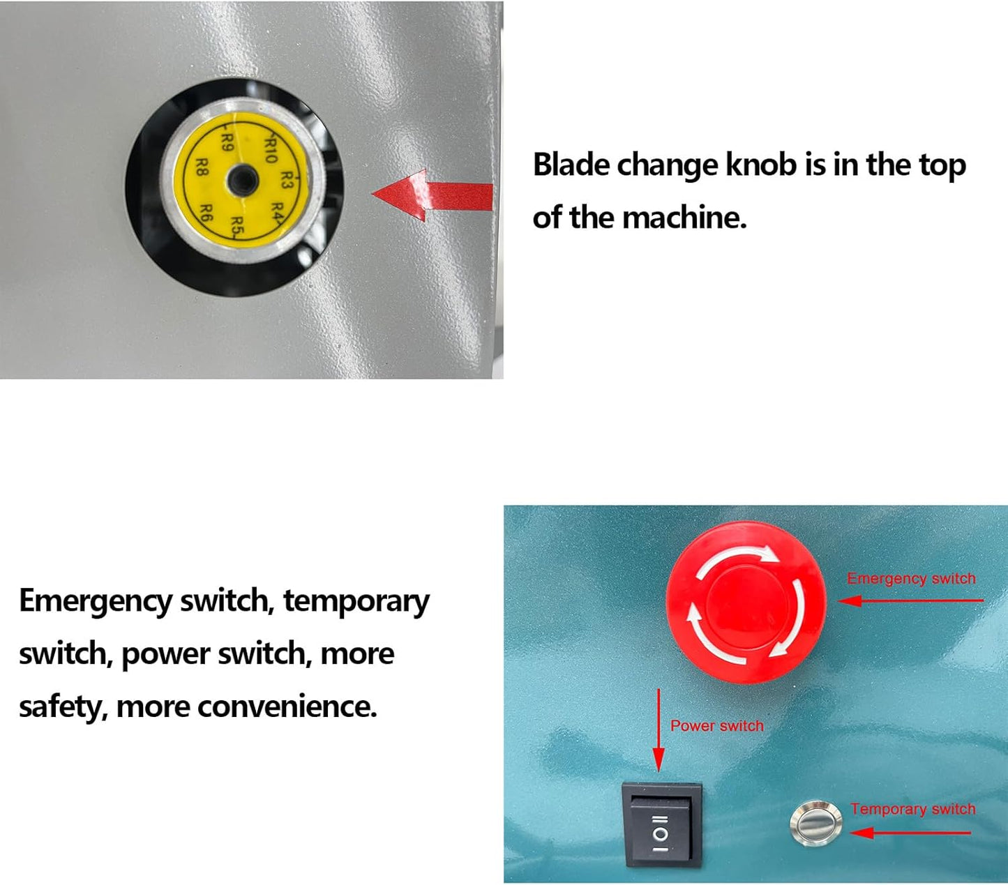 Electric Corner Round Cutting Machine with Foot Switch Electric Corner Rounder with R3 R4 R5 R6 R8 R9 R10 Seven Kinds of Knives for Name Card Notebook PVC 110V 180W