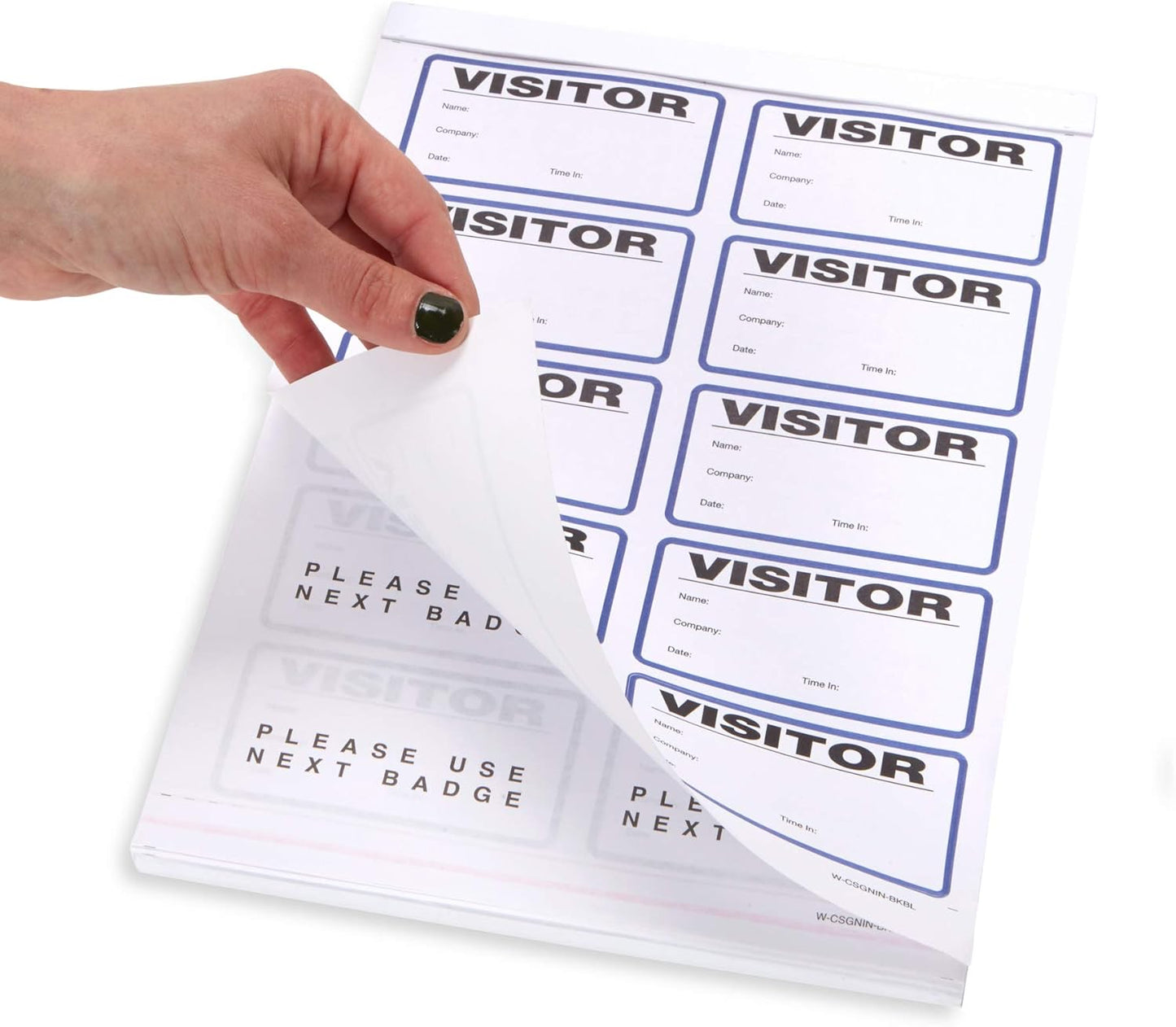 Blue Summit Supplies Visitor Badge Log Book with Duplicate Record, 250 Stickers per Pack, School Visitor Stickers, Guest Badge Book, Visitor Log Book