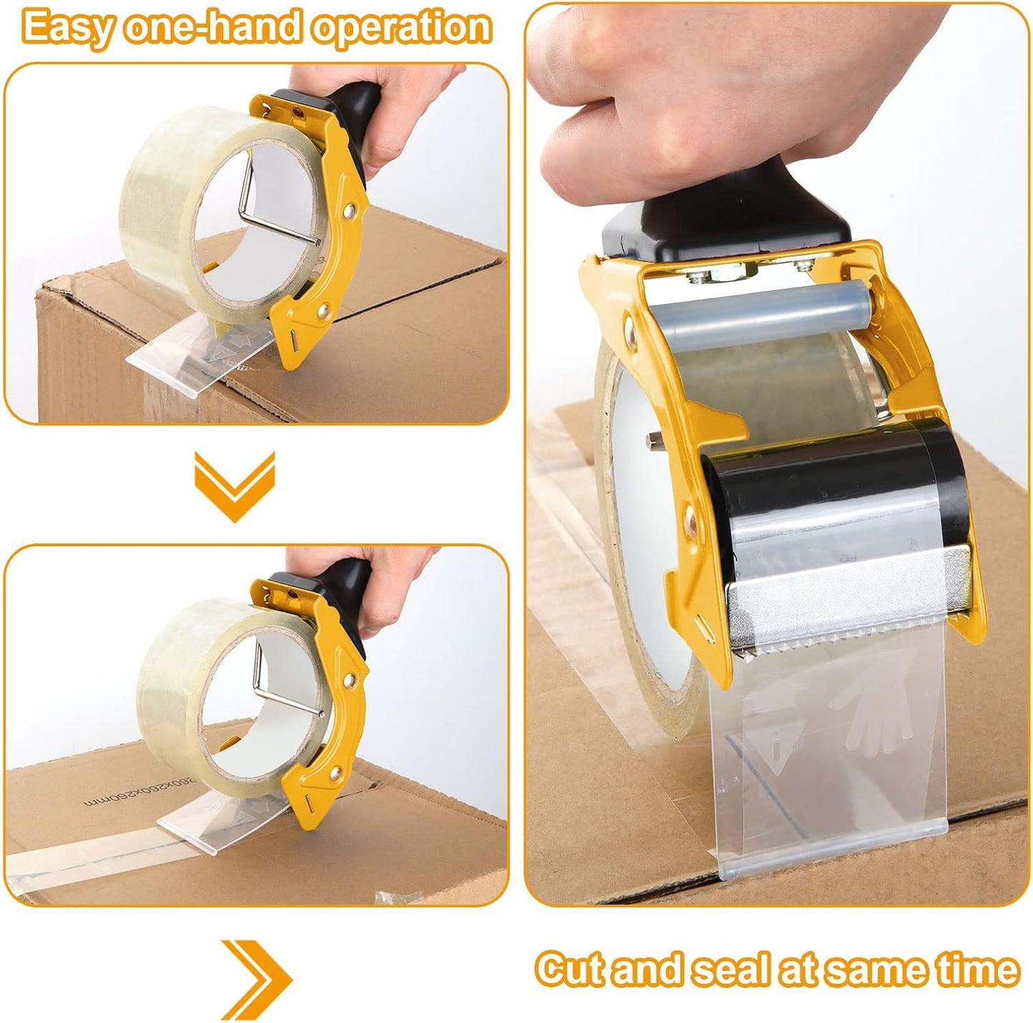 Acrux7 2 PCS 2 Inch Packing Tape Gun, Packing Tape Dispenser Guns with Ergonomic Grip, Handheld Tape Gun Dispenser Heavy Duty Tape Sealing Cutter for Carton Packaging, Boxes Sealing