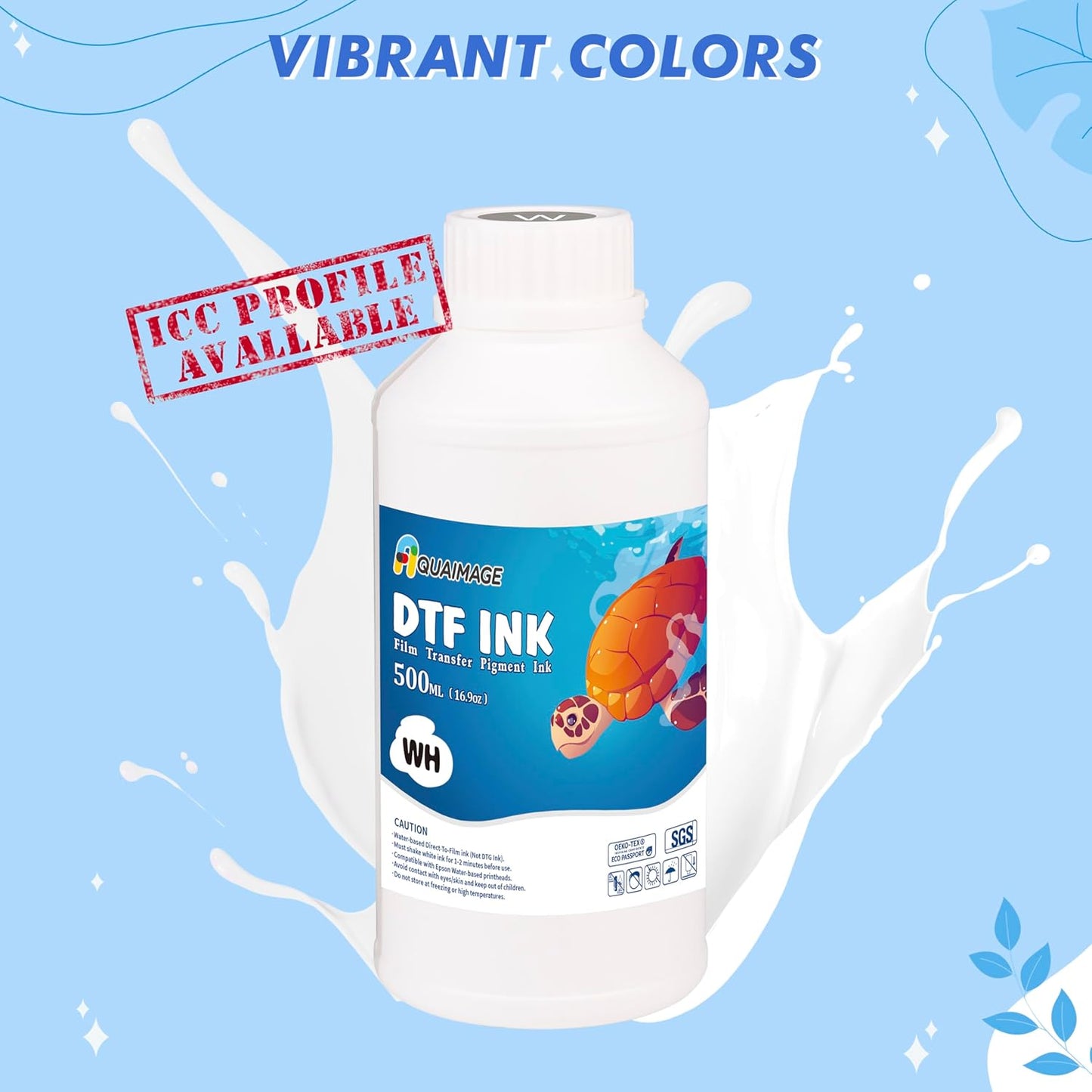 500 ml Premium DTF White Ink, DTF Transfer White Ink for PET Film, Refill Ink for Printheads L1800,ET-8550, XP-15000, XP600, I3200, Heat Transfer Printing Direct to Film(500ml 16.9oz)