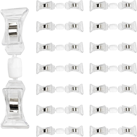 15PCS Double End Mini Sign Holder Clips, Rotatable Price Signs Display Clips, Plastic Retail Cards Clips for Merchandise/Retailers