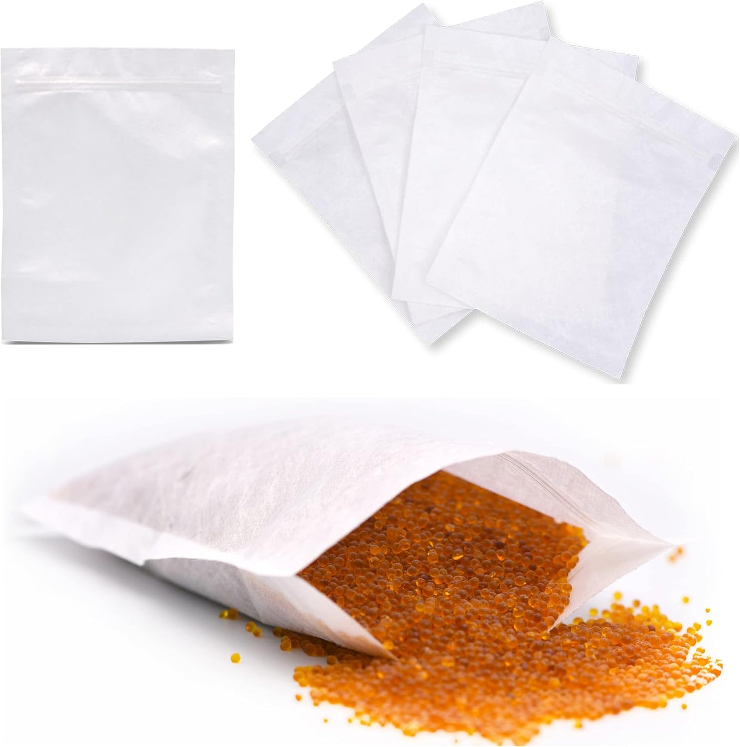 700 Packs Paper Bags, 6.3 by 8.2 Inch Resealable Nonwoven Zip Bags, Breathable Paper Storage Bags,Such for Silica Gel Beads, Desiccant, Jewelry, Samples