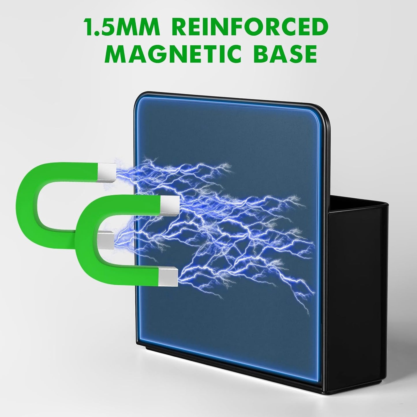 2 Pcs Magnetic Dry Erase Marker Holder for Whiteboard, Plastic Magnetic Pen Holder for Refrigerator Fridge, Magnet Pencil Cup for School Classroom, Locker Accessories, Pen Cup Organizer-Black