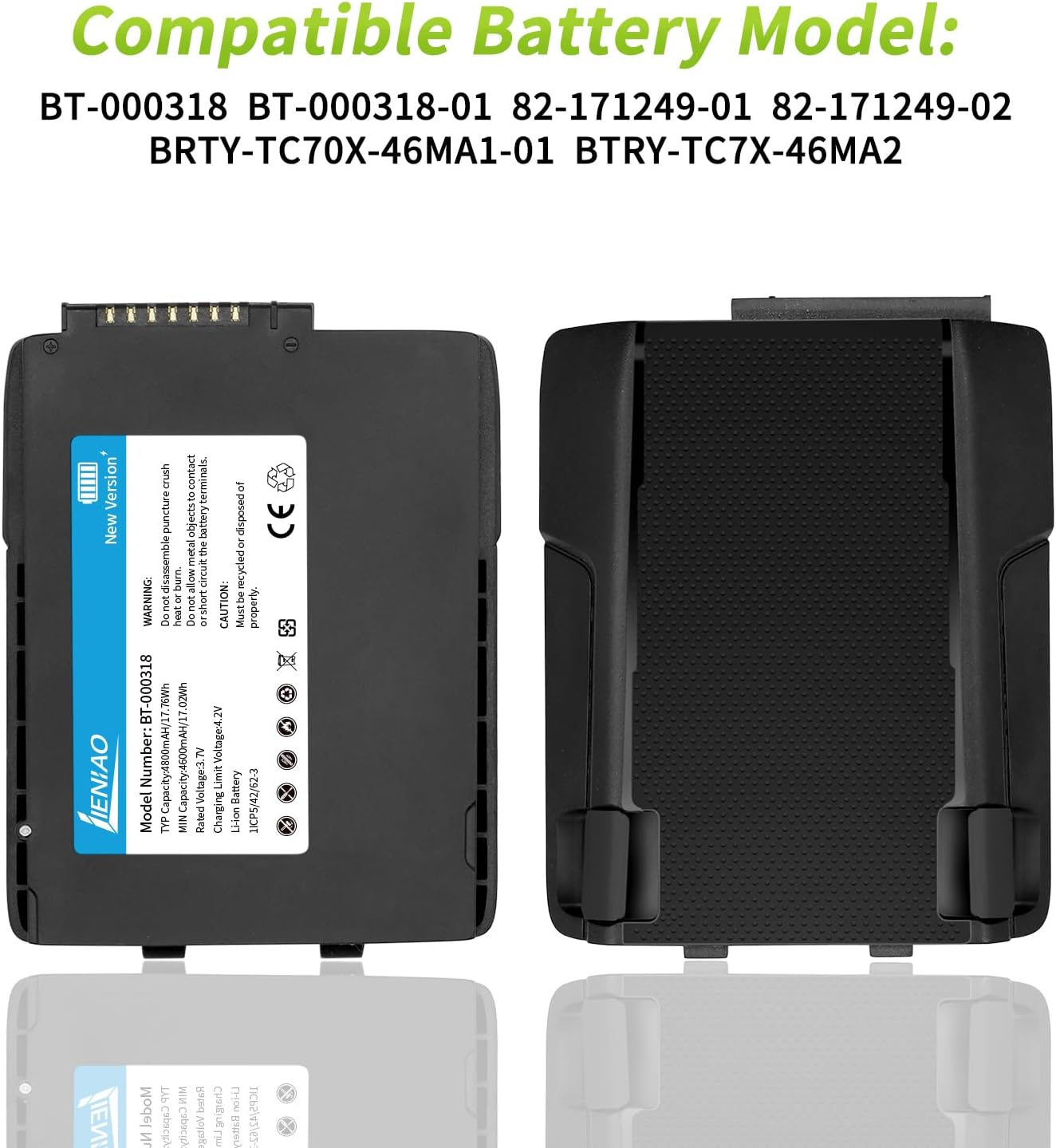 20 Pack for Zebra Scanner Battery TC77 BT-000318 [New Version 4800mAh] for Zebra TC77 Battery TC70 TC70x TC72 TC75 TC75x TC700H TC700K TC77HL TC720L Barcode Scanner BT-000318-01