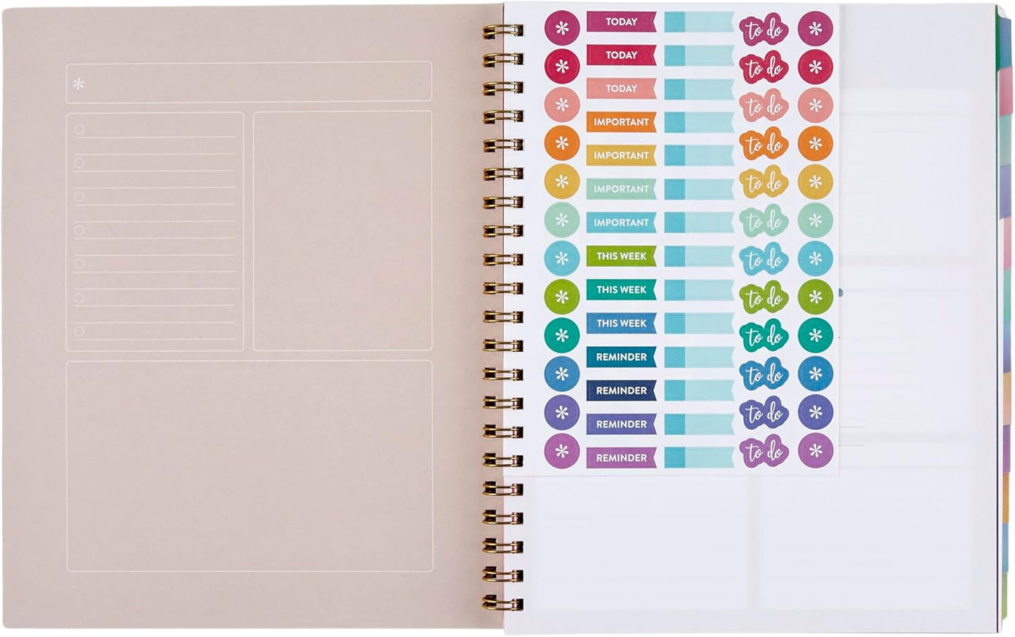 Inspired by Erin Condren Large Undated Planner, 12-Month Customizable Weekly and Monthly Layout, 9" x 11" Size, Premium 100gsm Paper, Includes Stickers and Pocket Folder