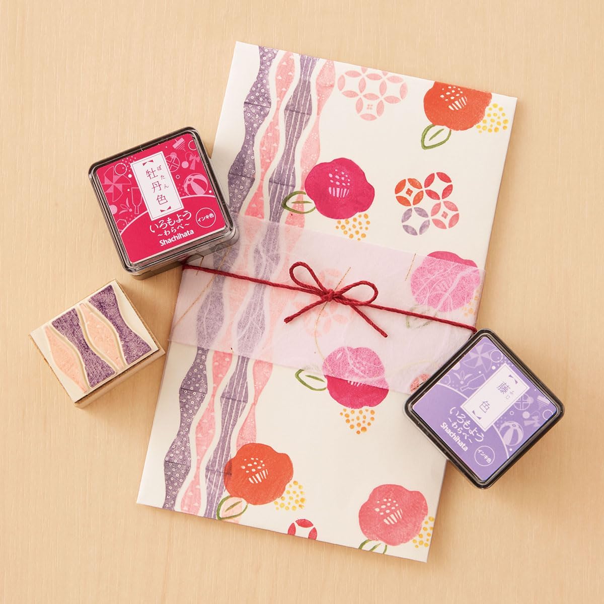 IROMOYO WARABE Stamp PAD, Small Traditional Japanese Ink Colour, Oil-Based Ink pad - Dark Yellow Green