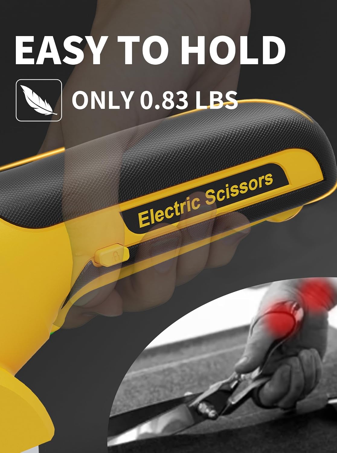 4V 2000mAh Cordless Cardboard Cutter, Electric Box Cutter for Cardboard with 2 Titanium Blades,LED & Safety Lock,Max Cutting1/4",Rotary Cutter for Fabric,Gifts for Men&Women - Lemon Yellow