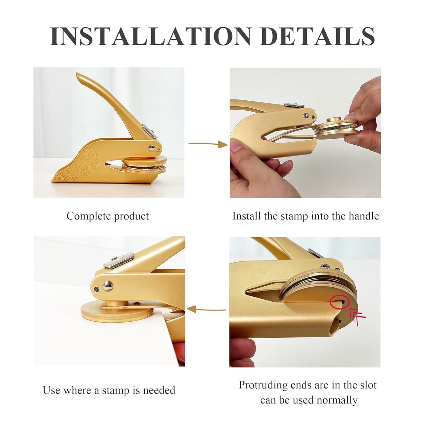 Book Embosser Custom Embosser Stamp with Your Name or Design Personalized Library Embosser Stamp Customized Books Business Cards Paper Documents Notebooks etc. (09)