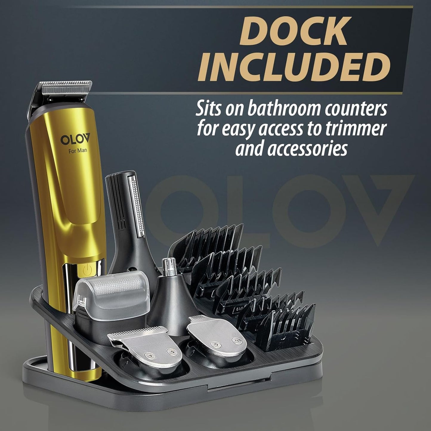 Beard Trimmer, 21 Piece Mens Grooming Kit and Hair Clipper, Cordless Rechargeable Electric Razor for Beard, Face, Nose, Hair Trimmer, Gold