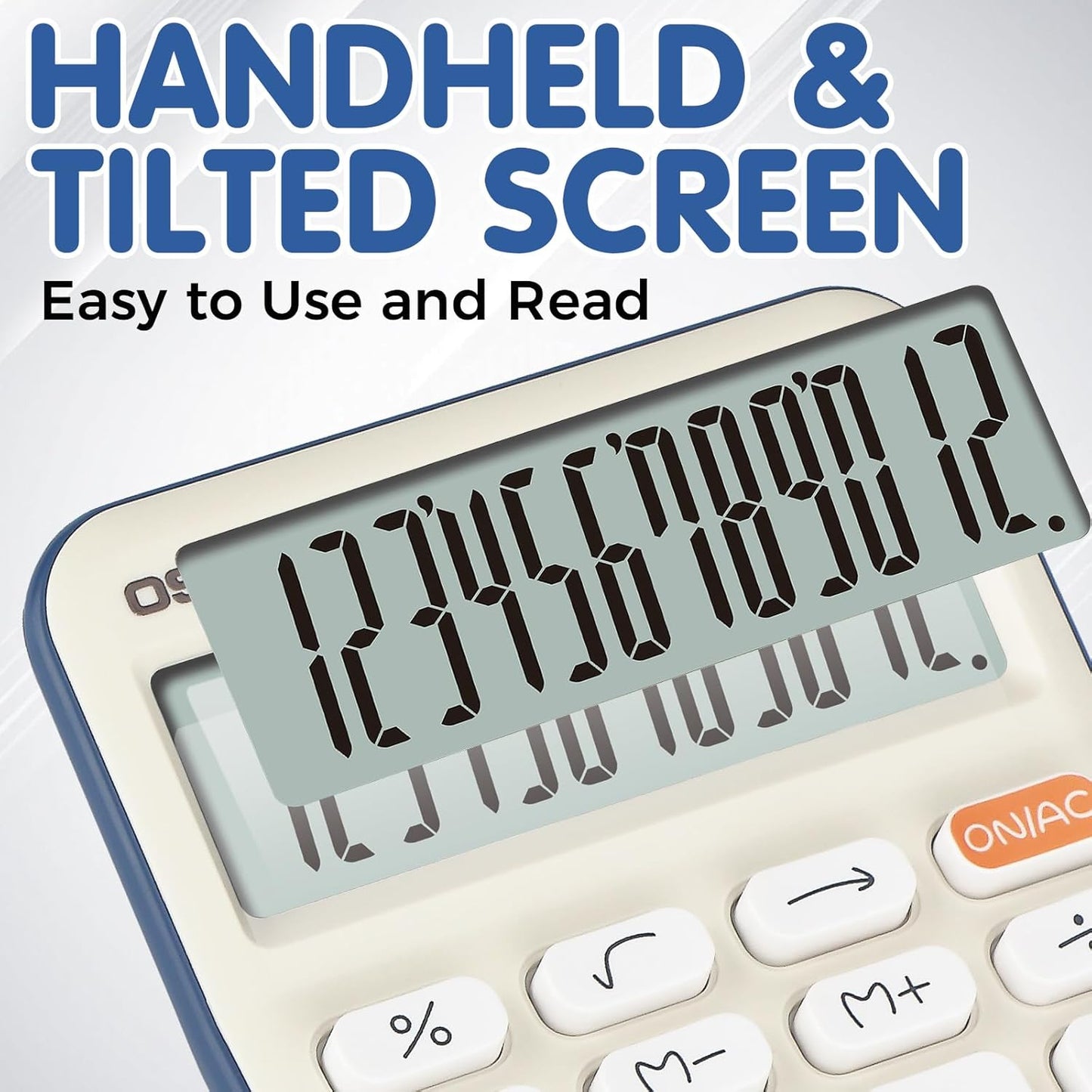 Pendancy Small Desk Calculator Cute, 12 Digit LCD Display, Basic Function, Auto-Sleep, 4.7"x2.9" Pocket-Sized Design Handheld Calculators Desktop, for Office, School, Business & Travel(OS-P1 Blue)