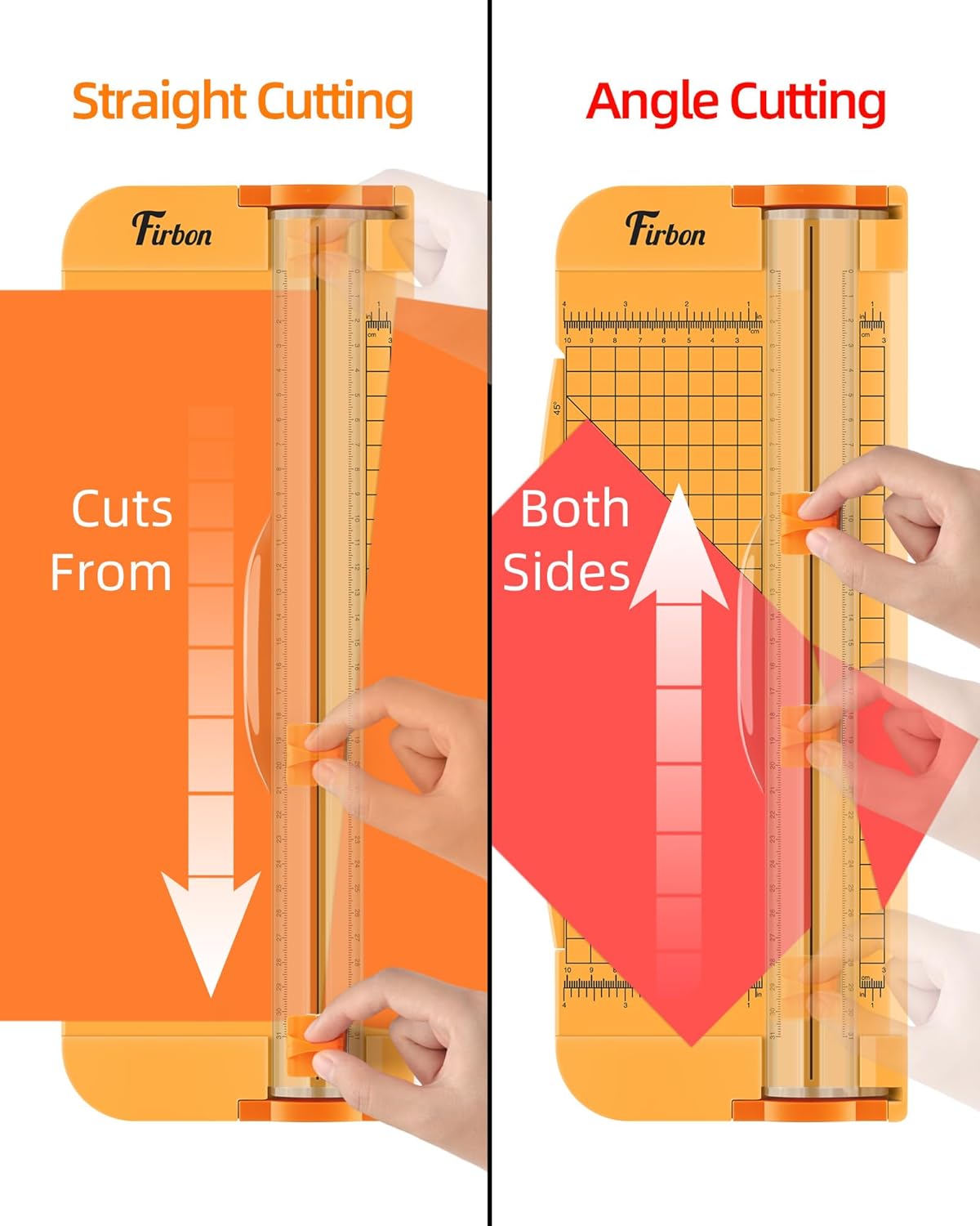 Firbon Yellow A4 Paper Cutter, 12 Inch Titanium Straight Paper Trimmer with Side Ruler for Scrapbooking Craft, Paper, Coupon, Label, Cardstock