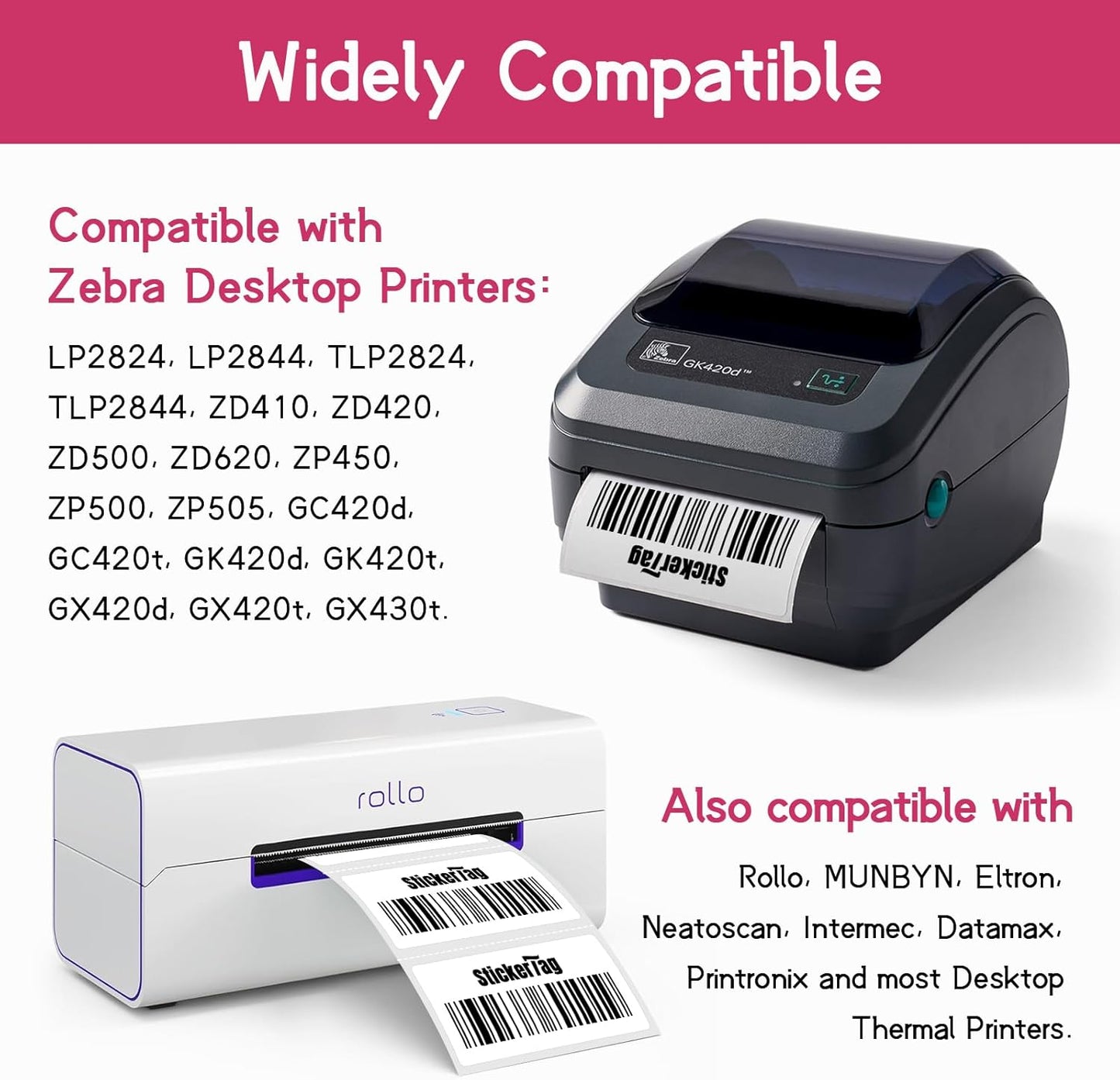 24 Rolls 2" x 1" Direct Thermal Labels, Shipping Labels Compatible with Zebra & Rollo Label Printers for Mailing Postage Address Barcode (1300 Labels/Roll)