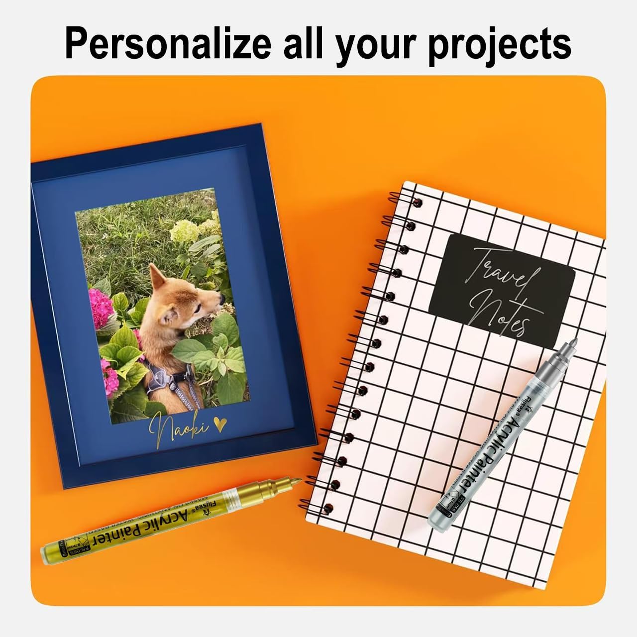 Acrylic Paint Pens, 12 Pack 0.7mm Permanent Painting Markers DIY Craft for Rock Ceramic Glass Wood Plastic Canvas Fabric Mug, Quick Dry, High Volume Ink (Extra Fine-12PCS(3B3W3G3S))