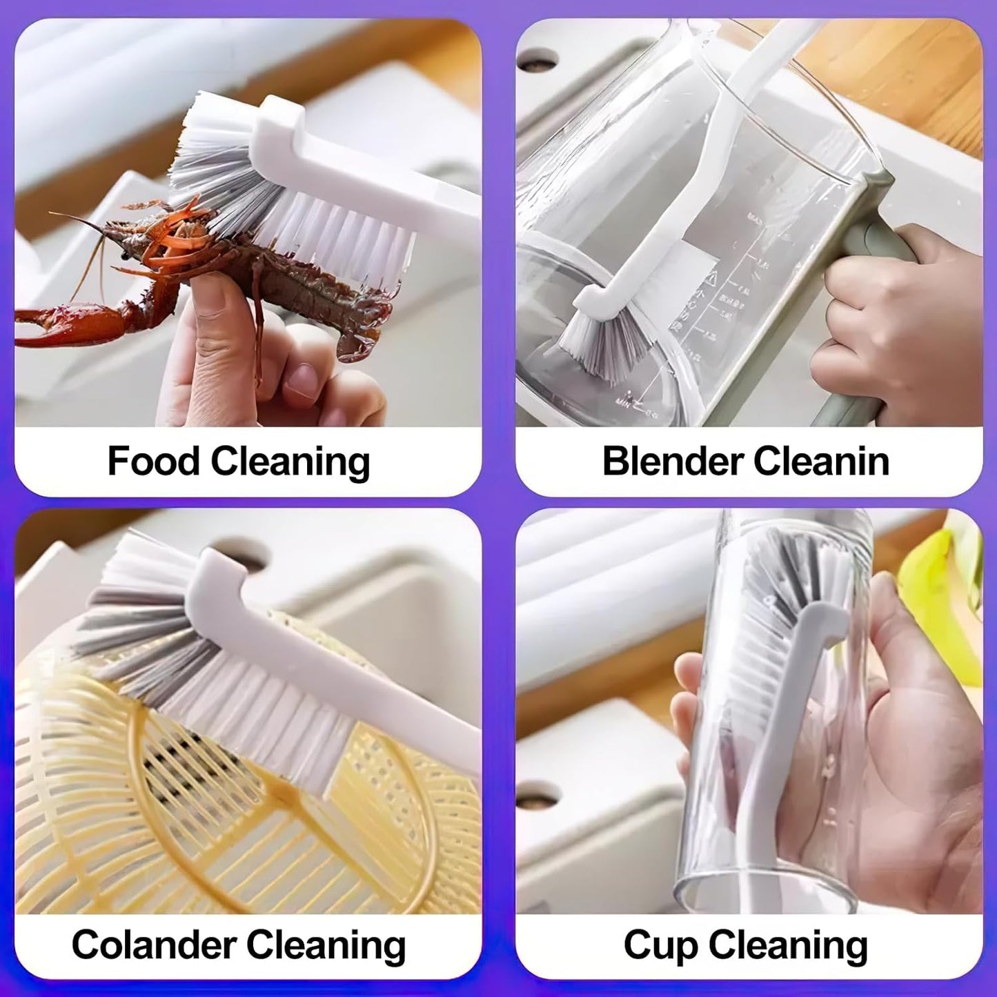 12Pcs Crevice Cleaning Brush Set, Hard Bristle Cleaning Supplies for Kitchen, Bathroom, Teapot, Bottle, Cup, Blender, Corner, Grout, Sink