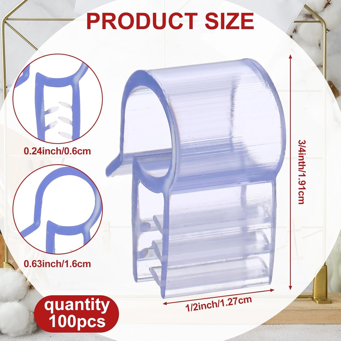 Kathfly 100 Pcs Gridwall Sign Holder Clip 1/2 Inch Wire Shelf Label Holder Clip on Price Tag Card Display Gridwall Accessories for Wire Rack Slatgrid Shelves & Baskets