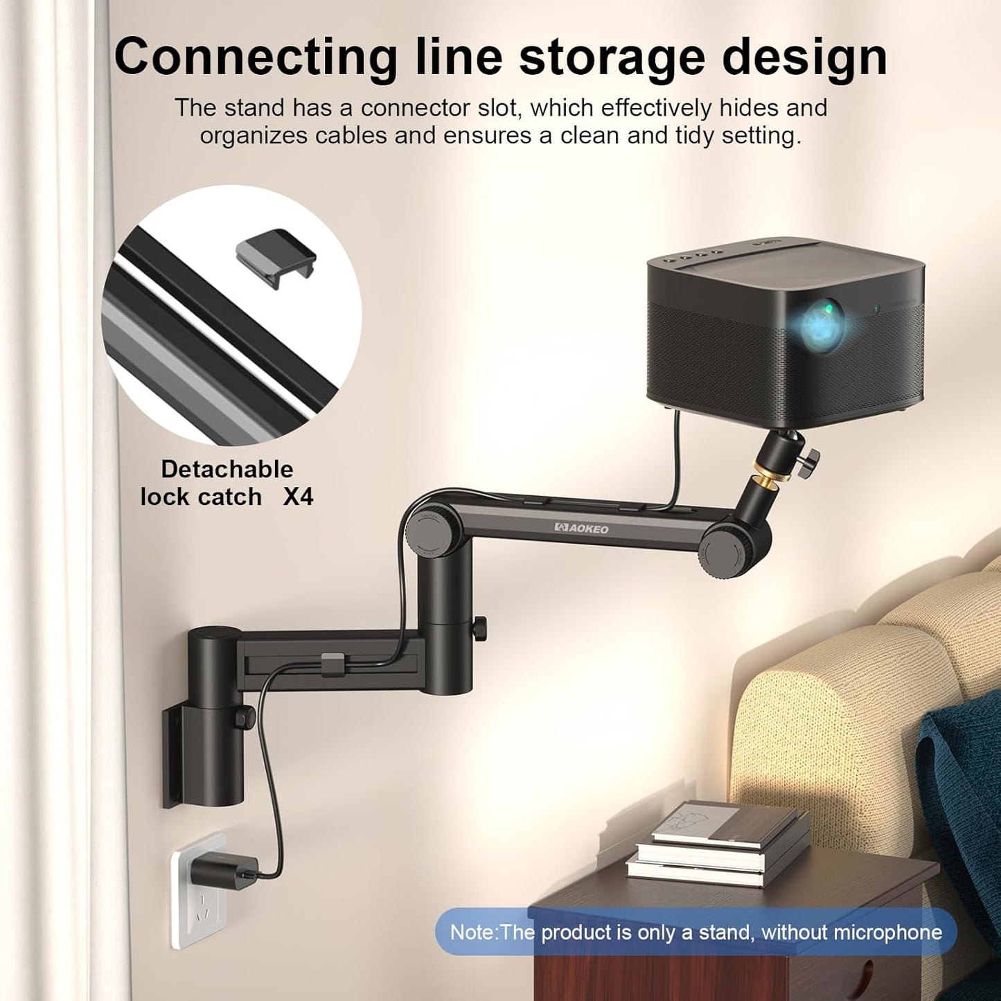 Aokeo Projector Wall Mount, 360° Adjustable Projector Stand Wall Mount for Cameras,projectors,VCRs,CCTV