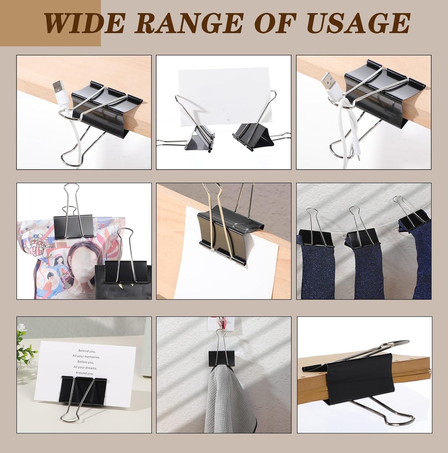 Jetec 50 Pcs 3 Inch Jumbo Binder Clips Extra Large Binder Clips Bulk Black Big Heavy Duty Metal Giant Large Paper Clamps for Office and Home Supplies Organization Kitchen Food Bags Drawing