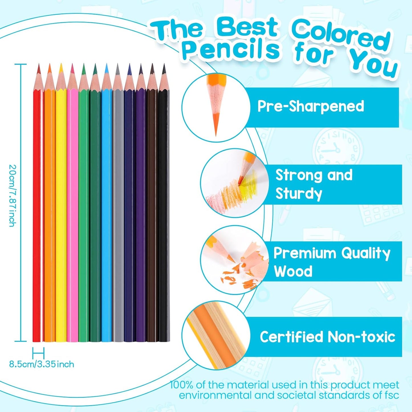 864 Count Colored Pencils for Kids, 72 Packs Colored Pencils Bulk 12 Colors, Pre-sharpened Color Pencil for Adults, Bulk School Supplies for Teachers, Back to School Supplies, Classroom Prizes