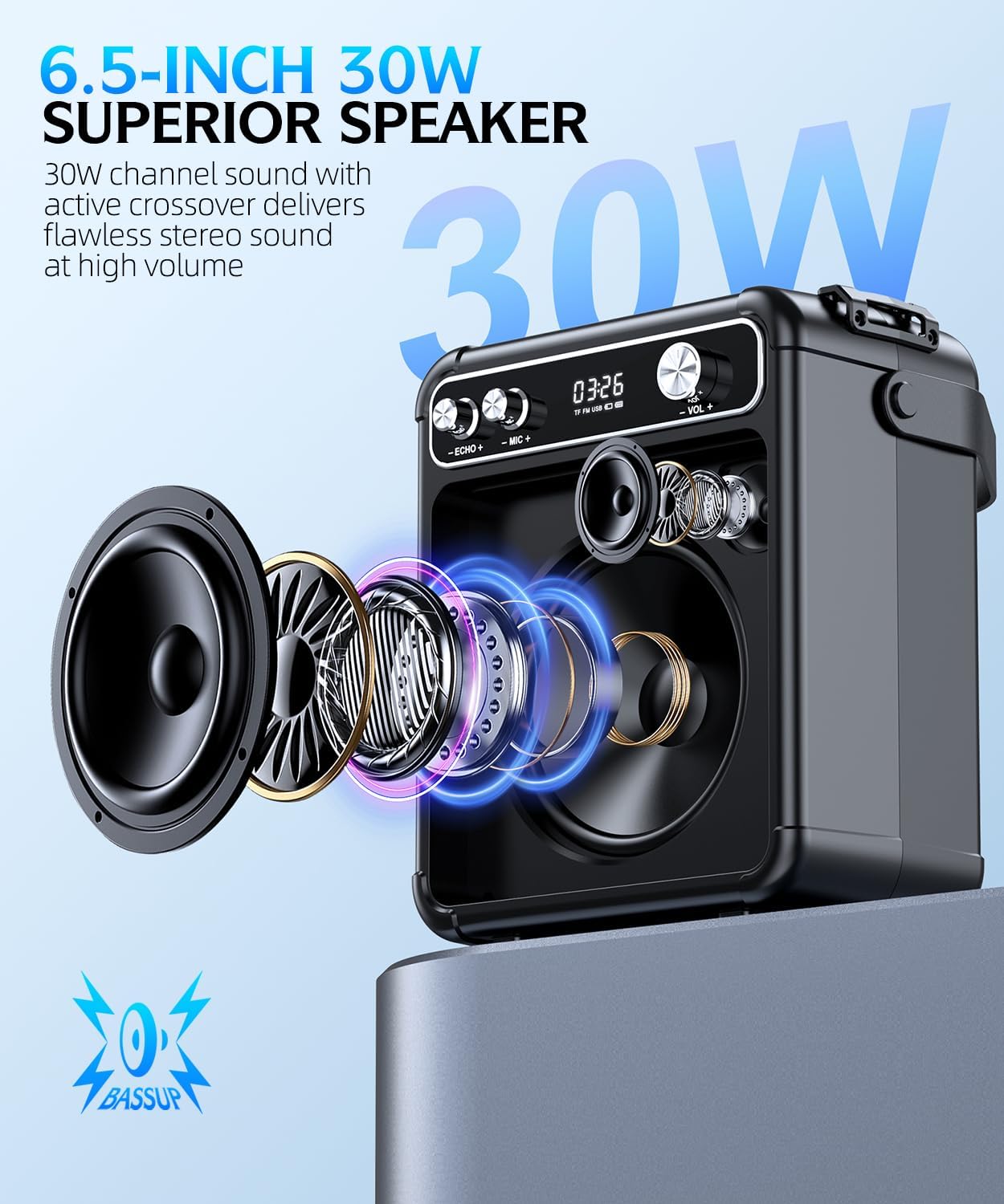 Karaoke Machine,Karaoke Machine for Adults,Bluetooth Speaker with 2 Wireless Karaoke Microphones for Adults & Kids with LED Lights,Karaoke Microphone with PA System Supports TF Card/USB/FM/AUX/TWS