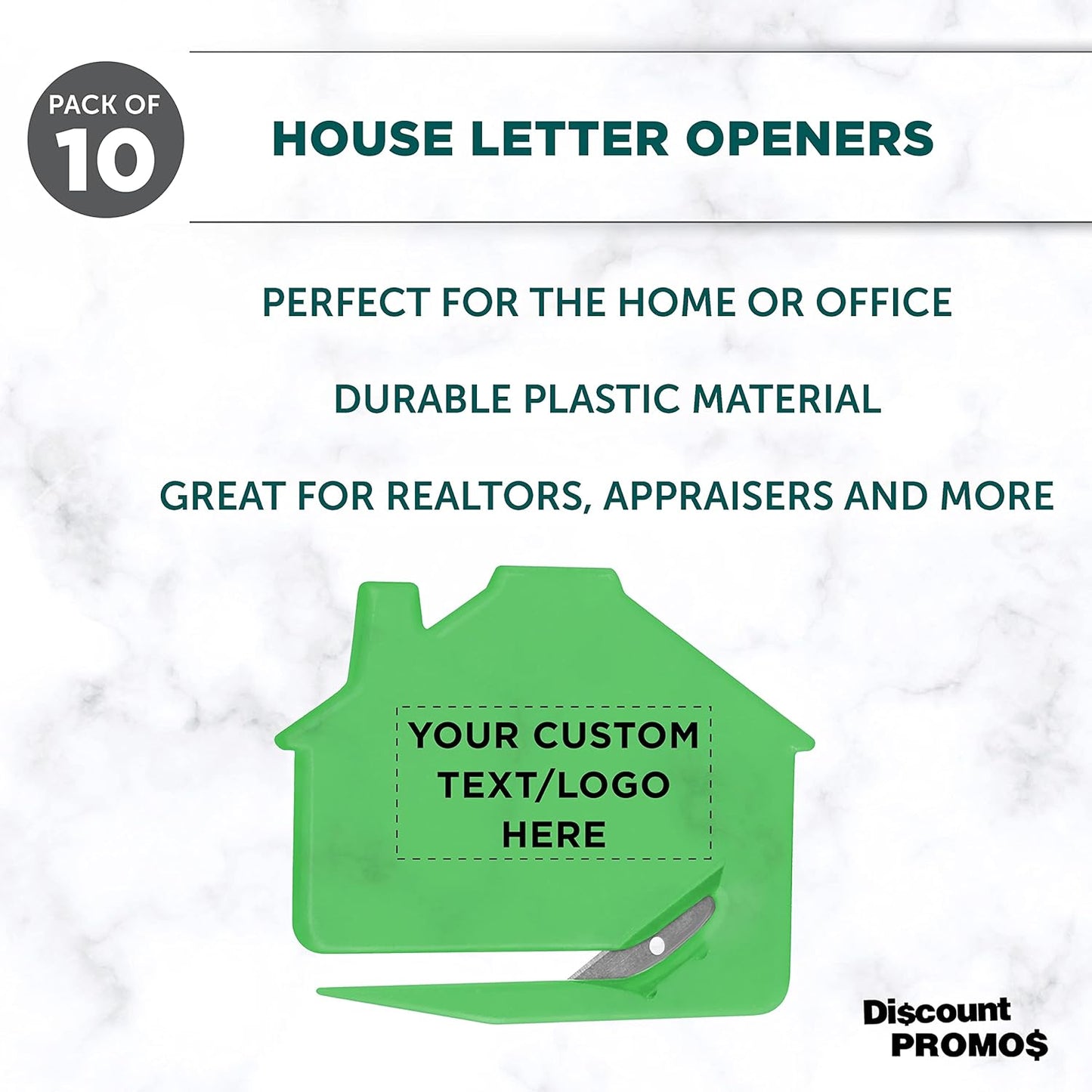 Custom House Letter Openers Set of 10, Personalized Bulk Pack - Perfect for Home or Office - TGreen