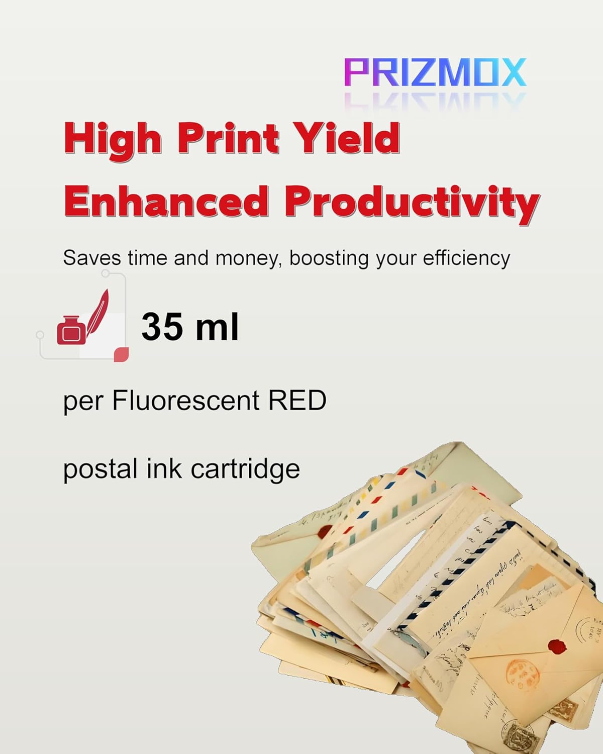 2-Pack 793-5 Red Fluorescent Ink Cartridge Replacement for Pitney Bowes 793-5 Red Ink for Postage Meters DM100i, DM125i, DM150i, DM175i, DM200L, DM225, SendPro 300, C200, C300, C400, C425, 35ml