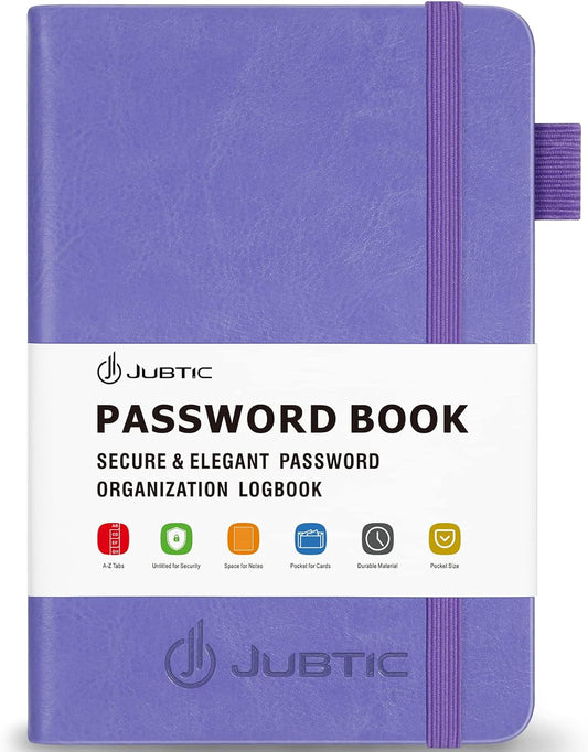 JUBTIC Password Book with Alphabetical Tabs, Small Size Internet Address & Password Keeper Logbook, Password Notebook Journal for Computer & Website Logins, Very Peri