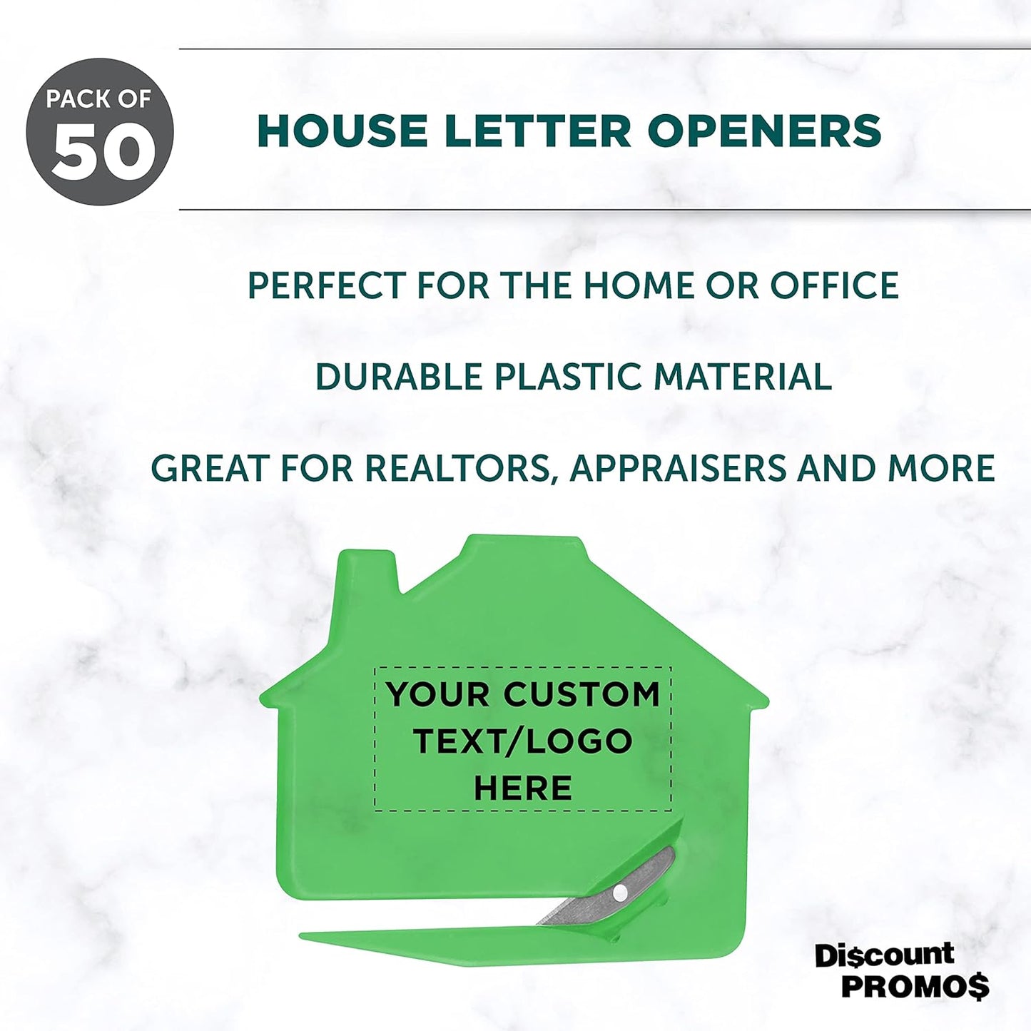 Custom House Letter Openers Set of 50, Personalized Bulk Pack - Perfect for Home or Office - TGreen