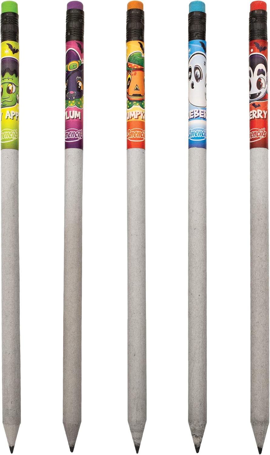 Halloween Smencils Cylinder - HB #2 Scented Smelly Pencils, 50 Count - Gifts for Kids, Party Favors, Classroom Rewards