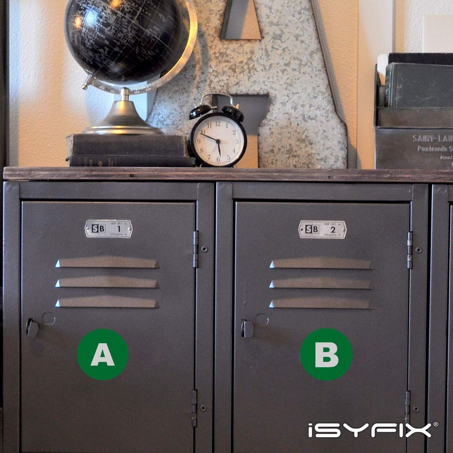 iSYFIX Green Vinyl Letters Stickers - 4 inch Self-Adhesive, A to Z, 4 of Each Letter - Premium Decal for Indoor & Outdoor, for Inventory, Storage, Organizing, Alphabet for Boxes, Toolbox, Lockers