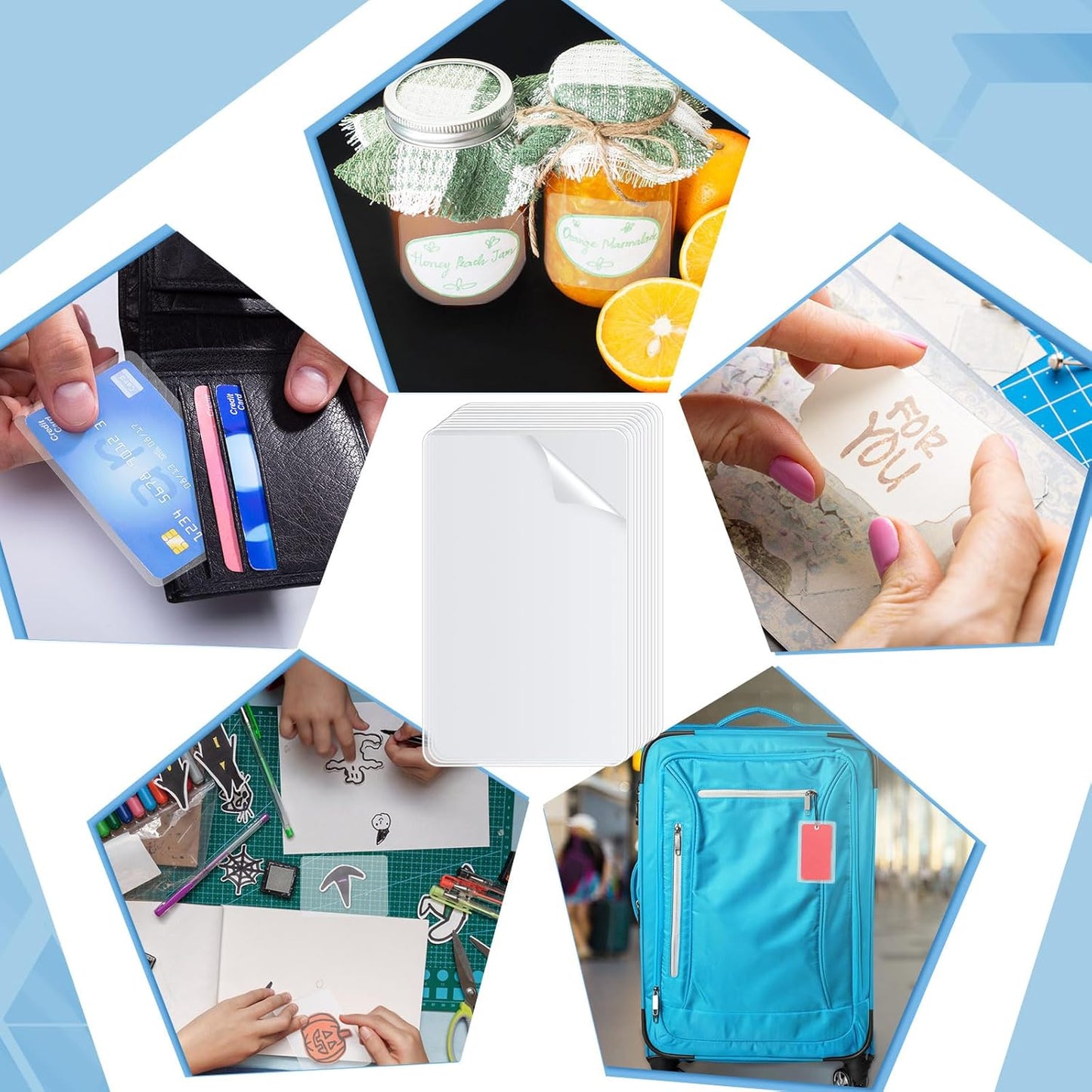 800 Pack 5mil 2.25“x3.75" Thermal Laminating Pouches Badge Laminate Pouches Clear Laminated Luggage Tags Printable Laminated Paper Sheet for Business Permits Cards