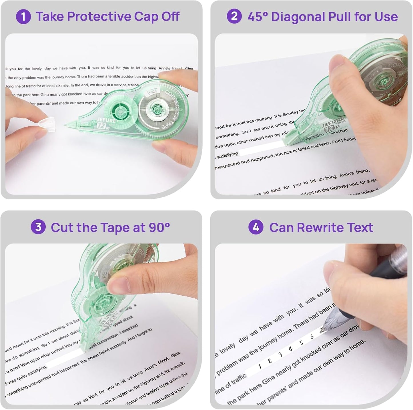 30 Pcs Colorful Core Correction Tape, 39.37 Ft White Wrong Out Tear-Resistant Bulk, Instant Corrections Easy to Use Applicator for School, Office, Note Taking, Journal (Tape Width 0.2 in)