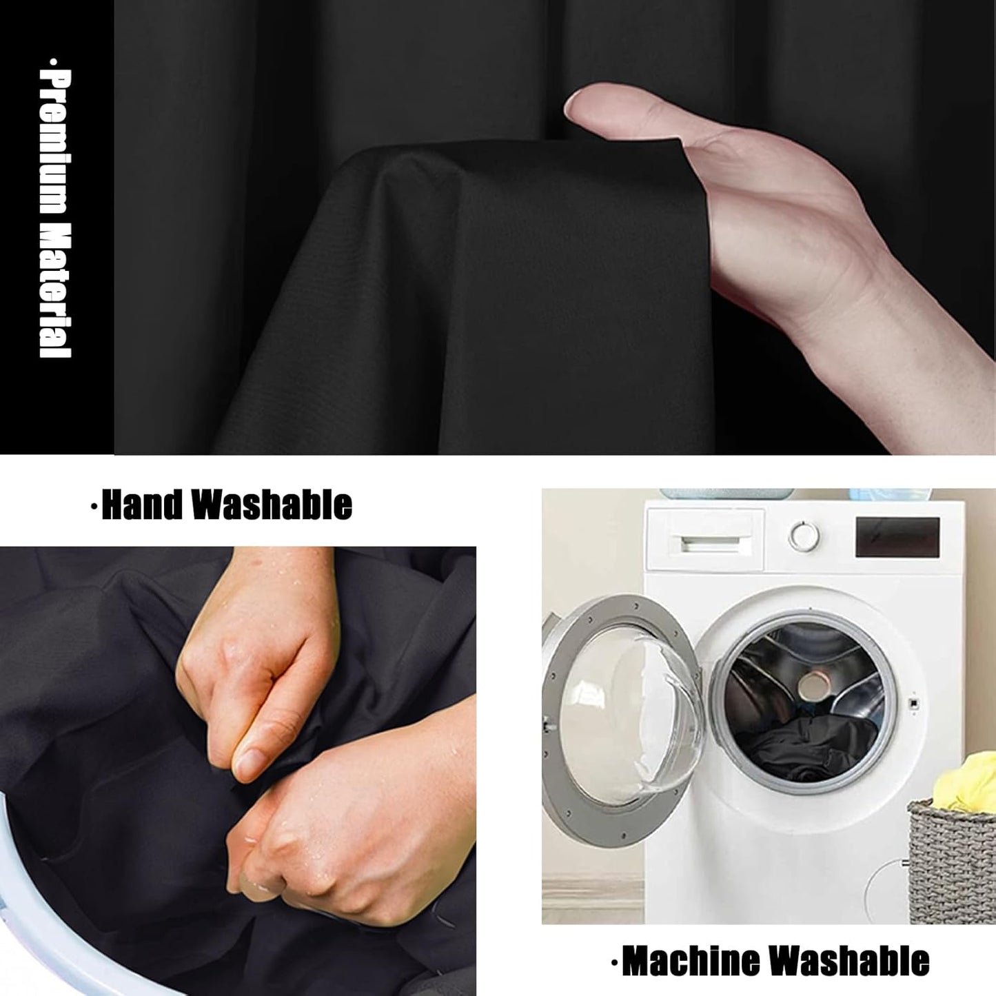 BEIYANG Black 10 x 20 Ft Large Photography Backdrop Screen, Black Non-Reflective Fabric Wrinkle Resistance Photo Background for Photoshoot, Zoom Meeting, Game Live Steaming