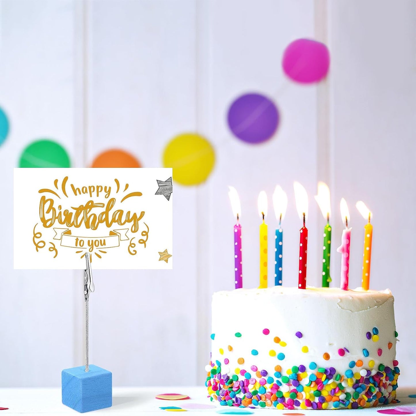 24 Pcs Cube Base Memo Clip Holder with Alligator Clip Table Numbers Place Card Holders Memo Photo Picture Paper Note Clip for Wedding Party or Meeting Displaying (Blue)