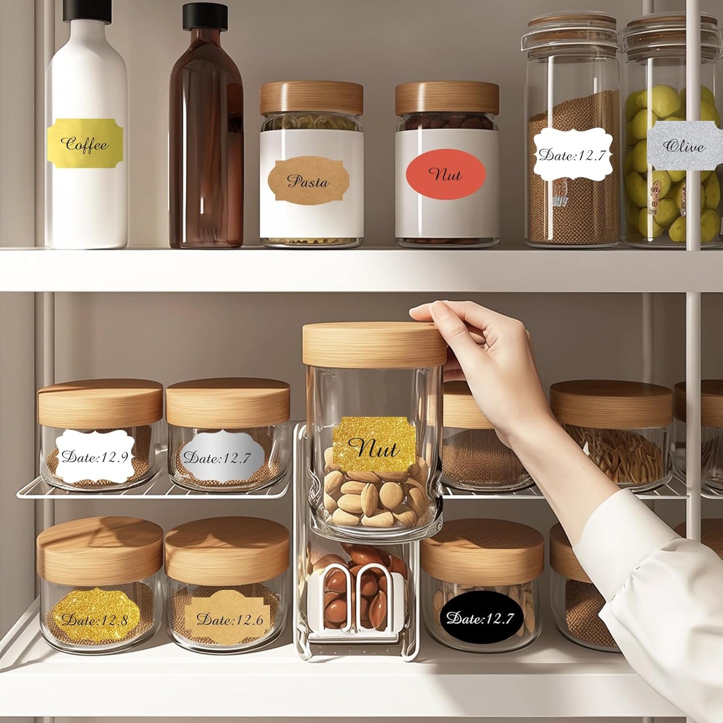 350 PCS Gift Tags Stickers Name Labels Stickers,2" x 1.2" Fancy Shape Stickers Self-Adhesive Handmade Bottle All-Purpose Jar Labels for Presents Cosmetic Decoration Jars Food Craft (Red)