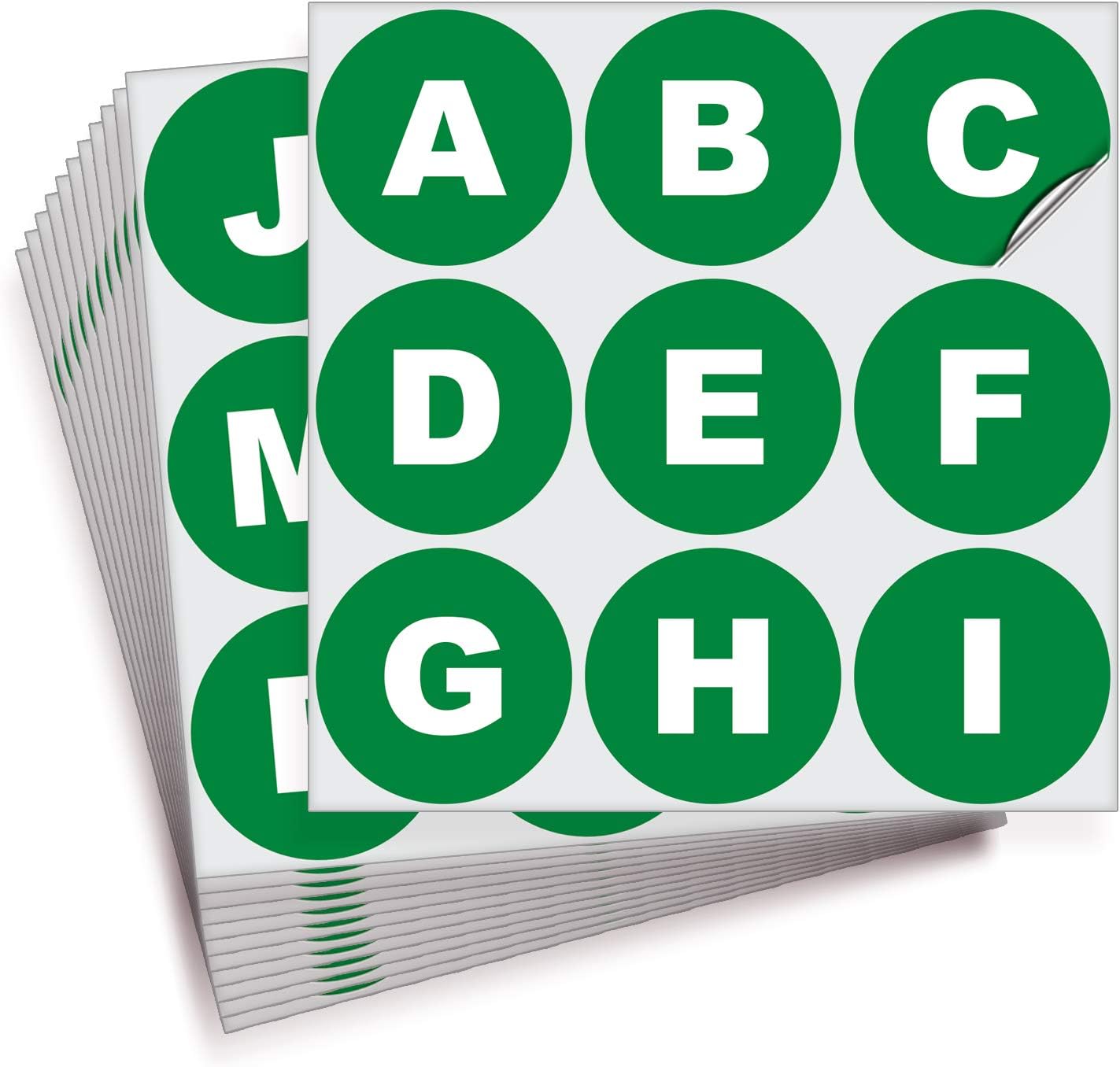 iSYFIX Green Vinyl Letters Stickers - 3 inch Self-Adhesive, A to Z, 4 of Each Letter - Premium Decal for Indoor & Outdoor, for Inventory, Storage, Organizing, Alphabet for Boxes, Toolbox, Lockers